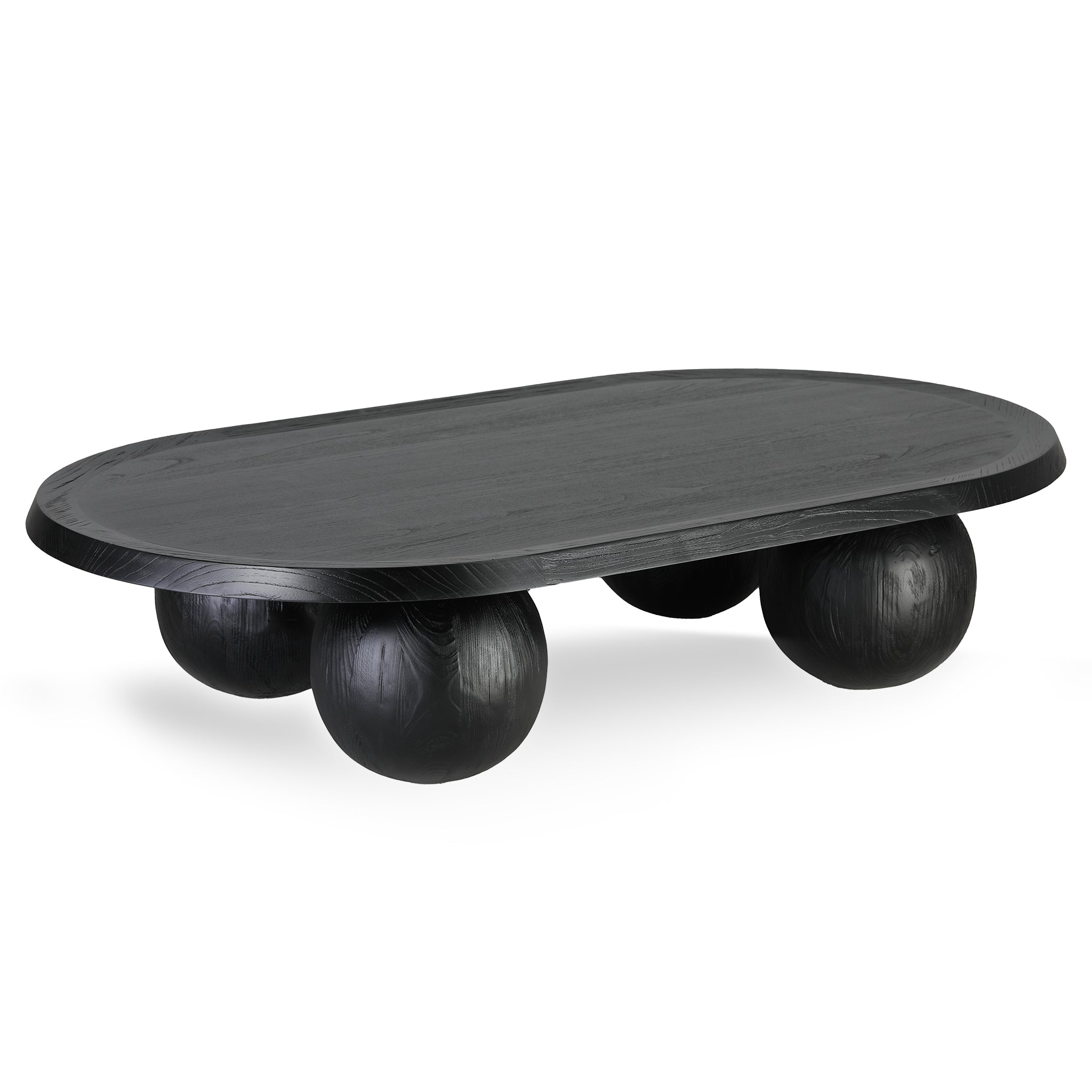1.4m Elm Oval Coffee Table – Full Black