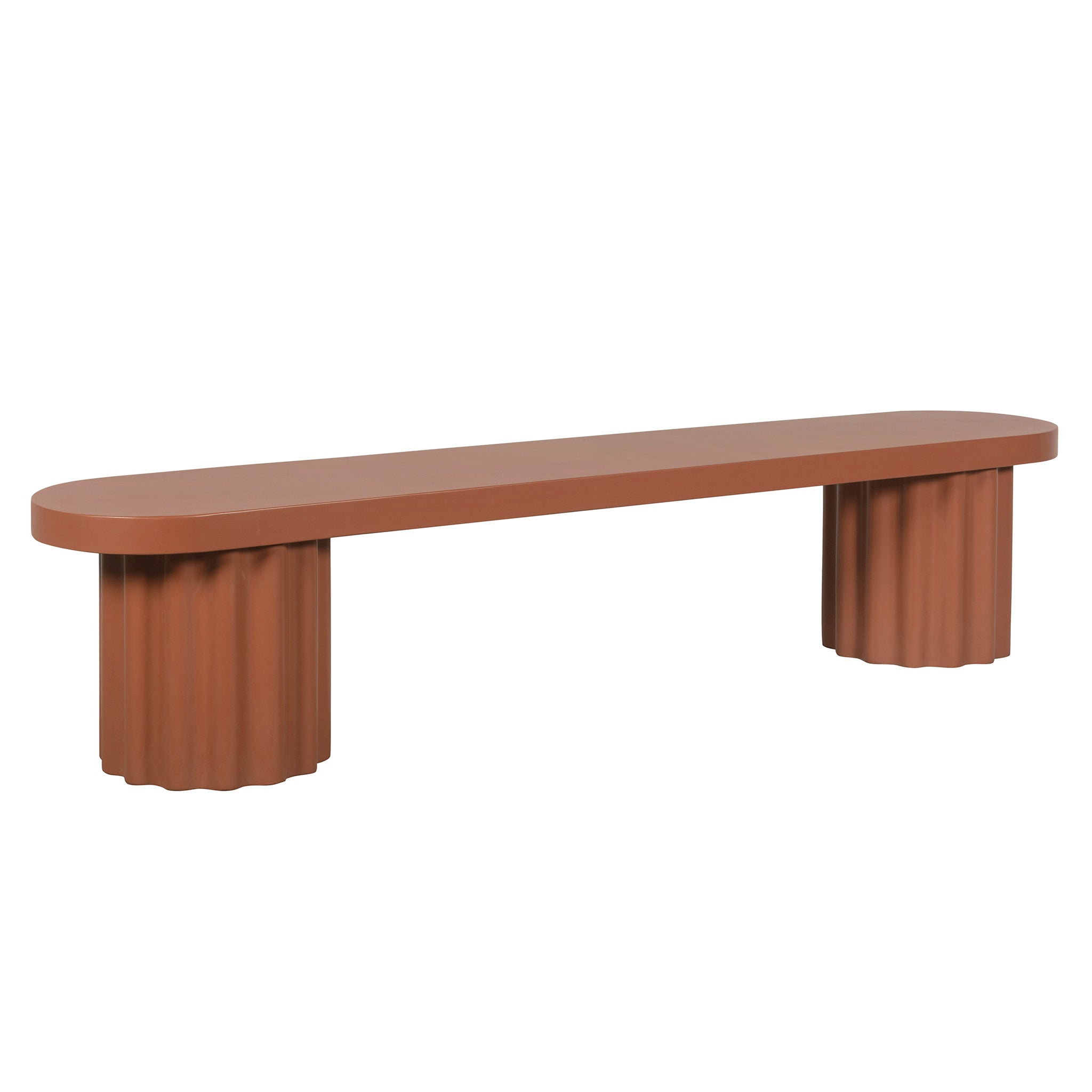 2.1m Concrete Bench – Terracotta