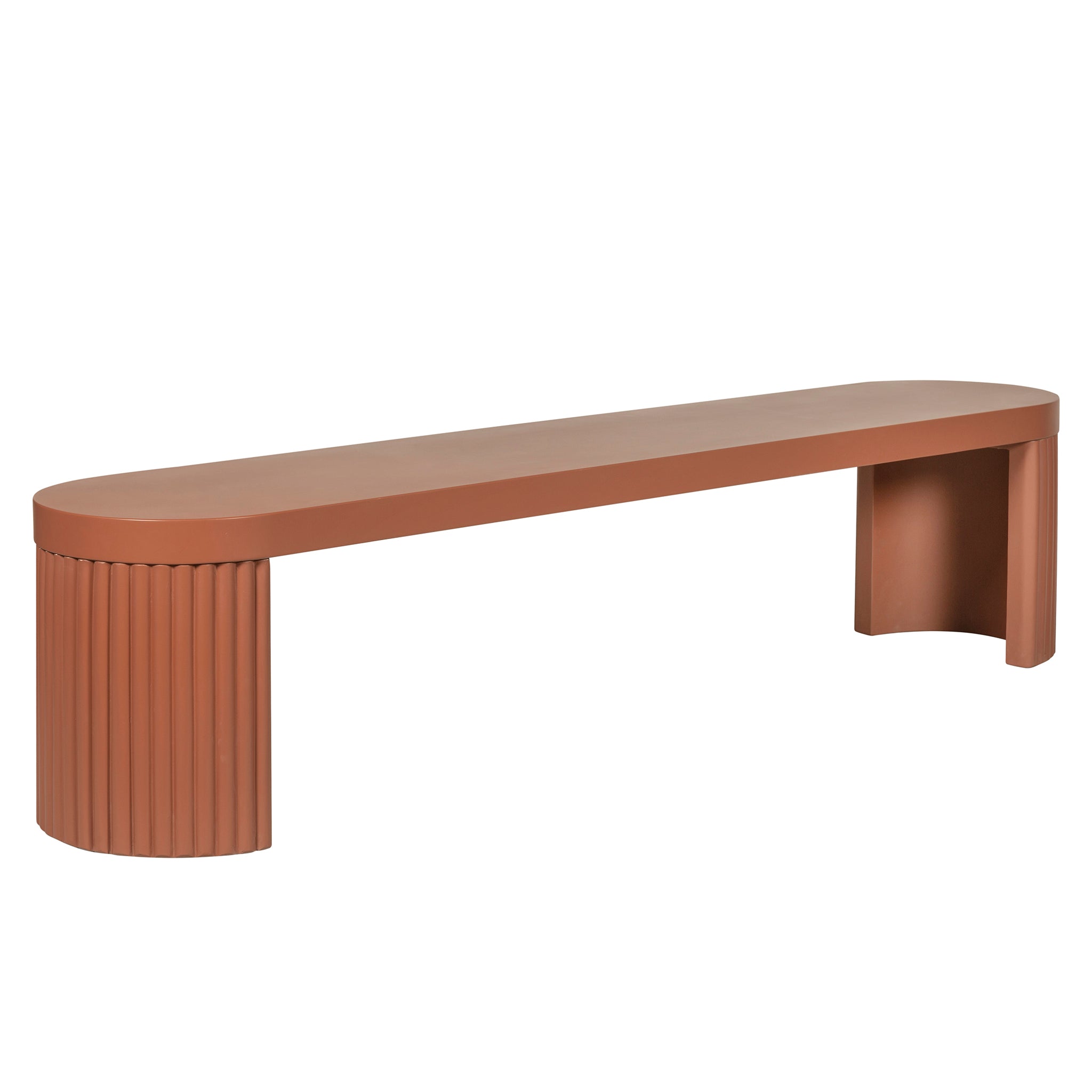 2m Concrete Bench – Terracotta