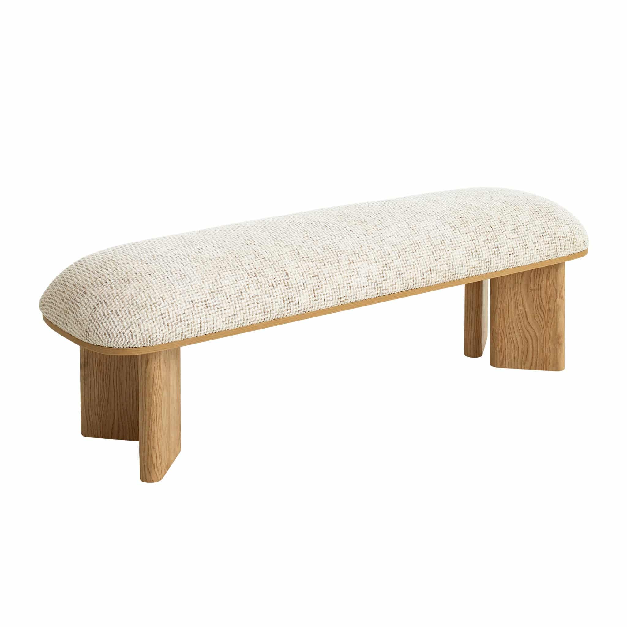 1.5m Natural Bench – Honeycomb White