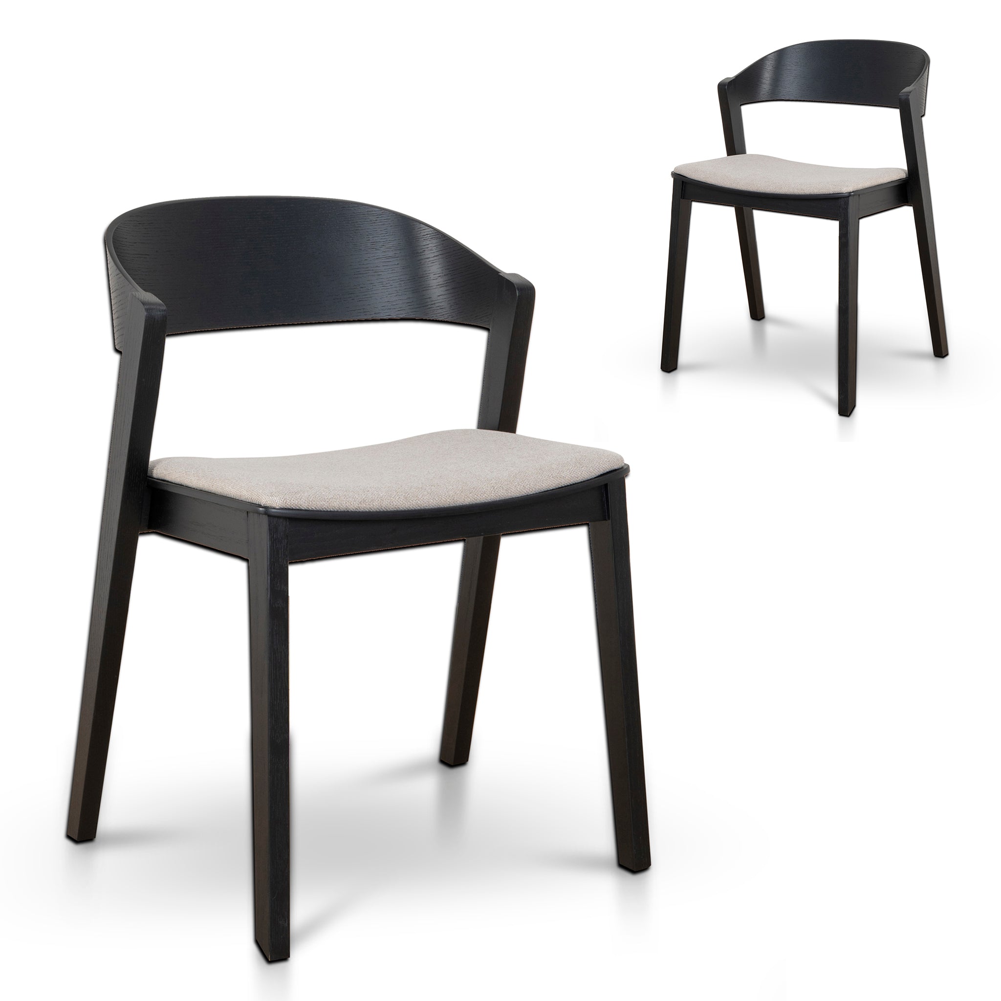 Black Dining Chair – Grey Seat (Set of 2)