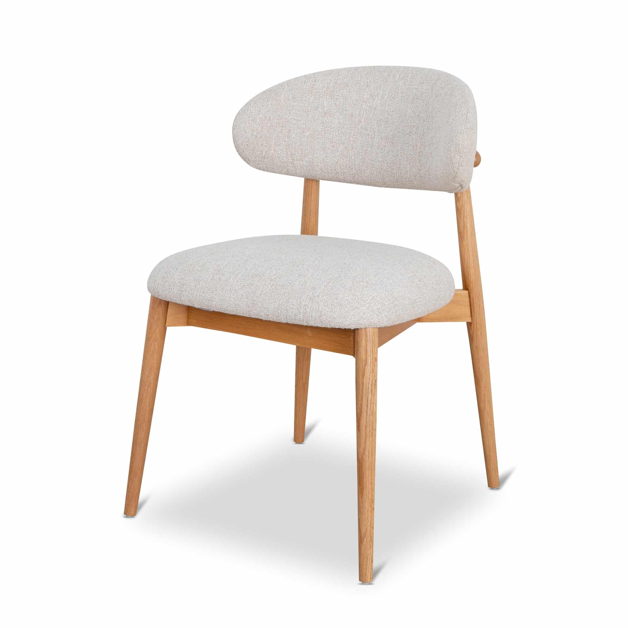 Coastal Beige Dining Chair – Natural Oak