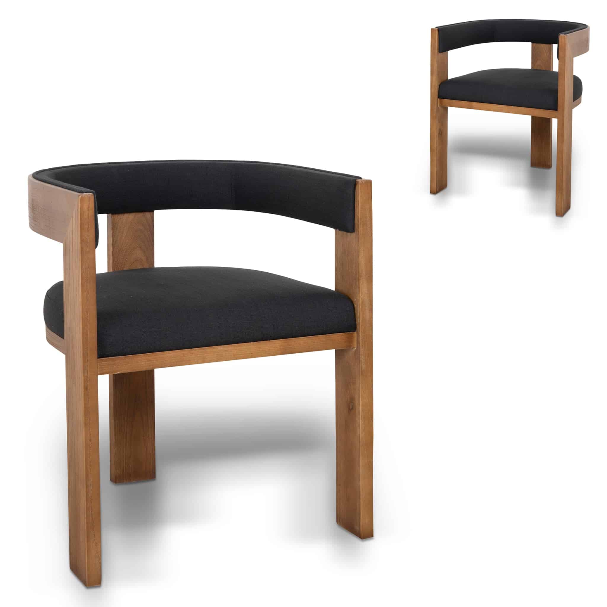 Brown ELM Dining Chair – Black (Set of 2)