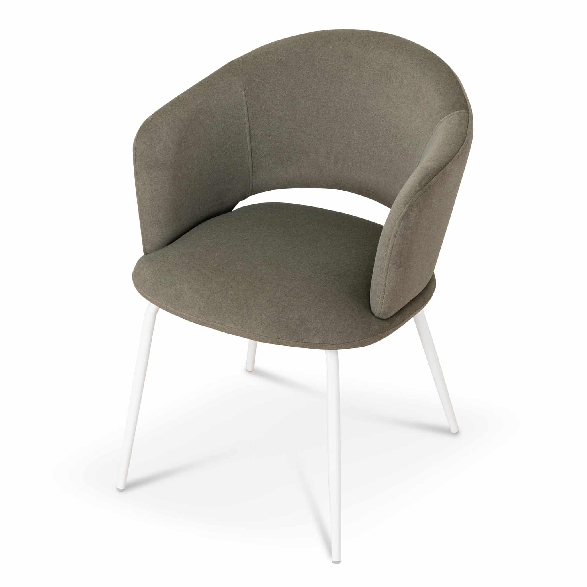 White Dining Chair – Dark Moss Green (Set of 2)