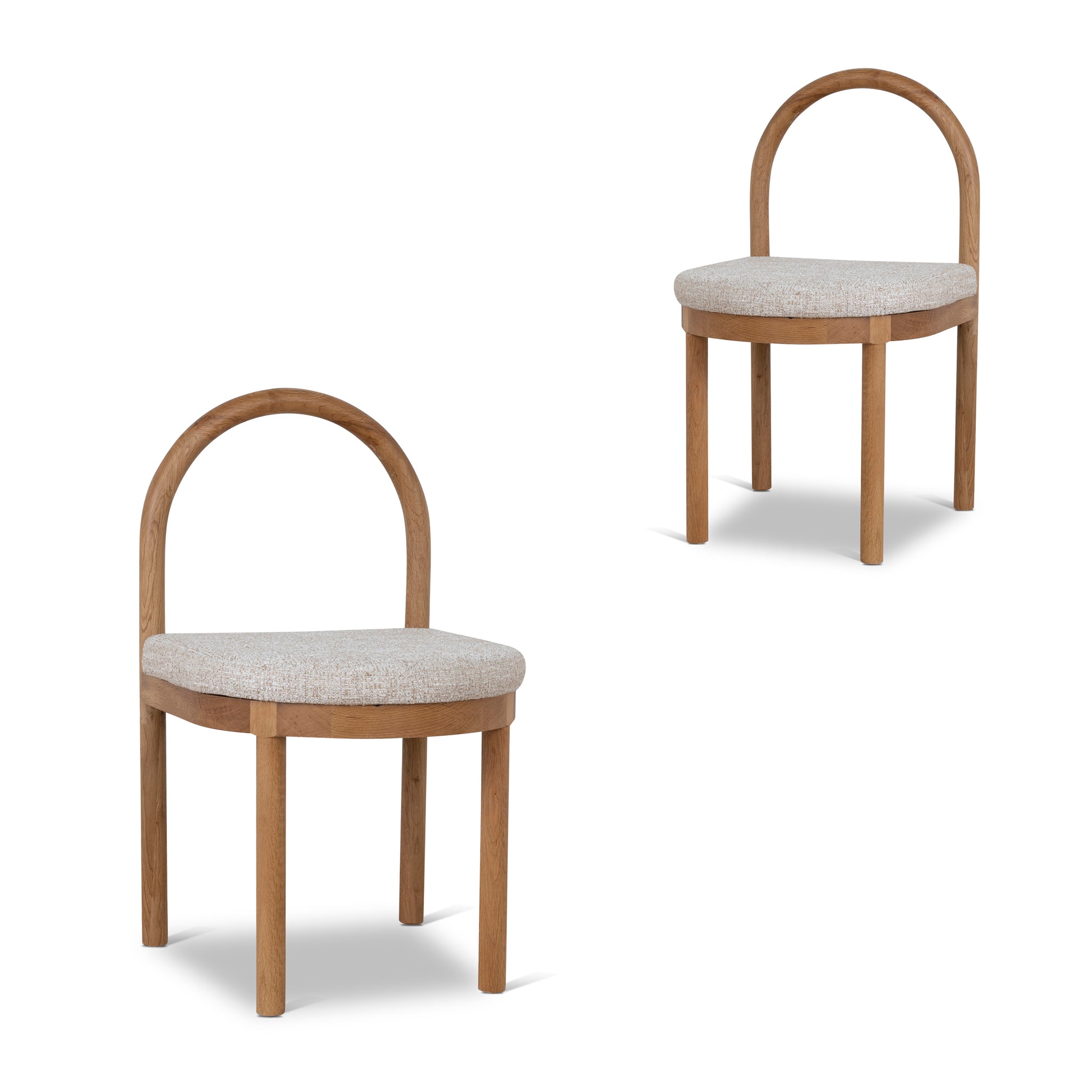 Natural Dining Chair – Pale Beige (Set of 2) (48cm (W) x 51.5cm (D) x 83cm (H))