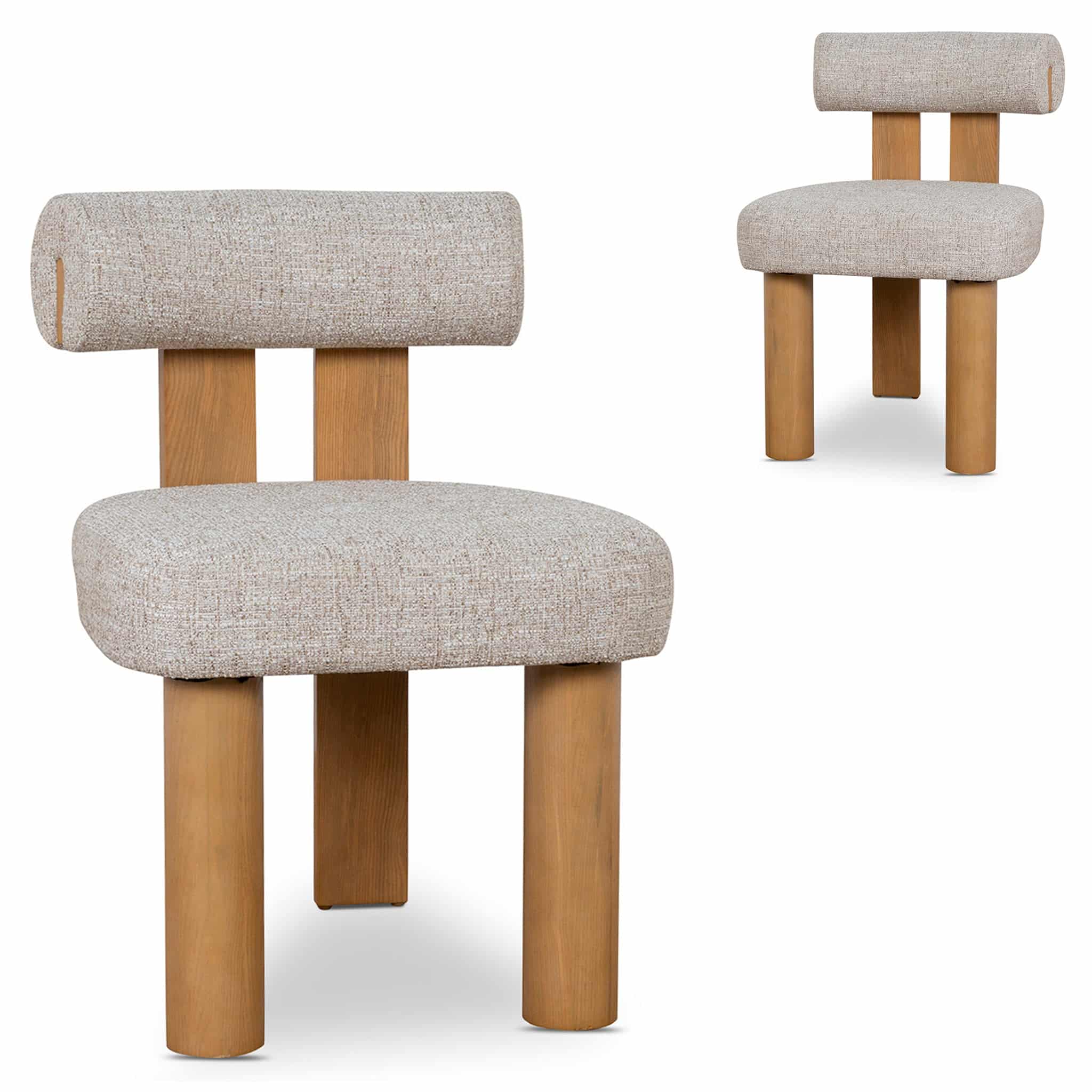 Natural Dining Chair – Pale Beige (Set of 2) (52cm (W) x 62cm (D) x 79cm (H))