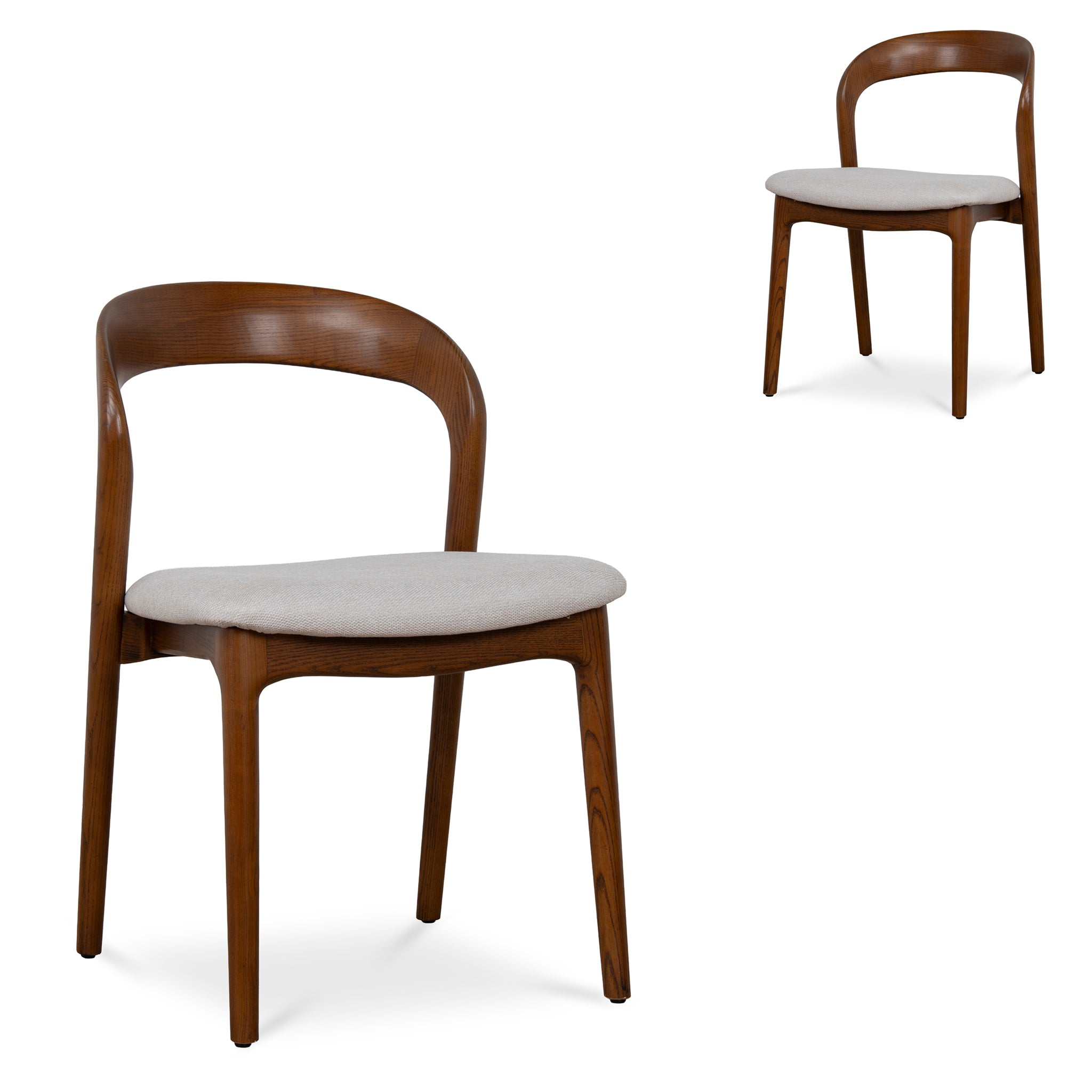 Walnut Dining Chair – Naxos Beige (Set of 2)