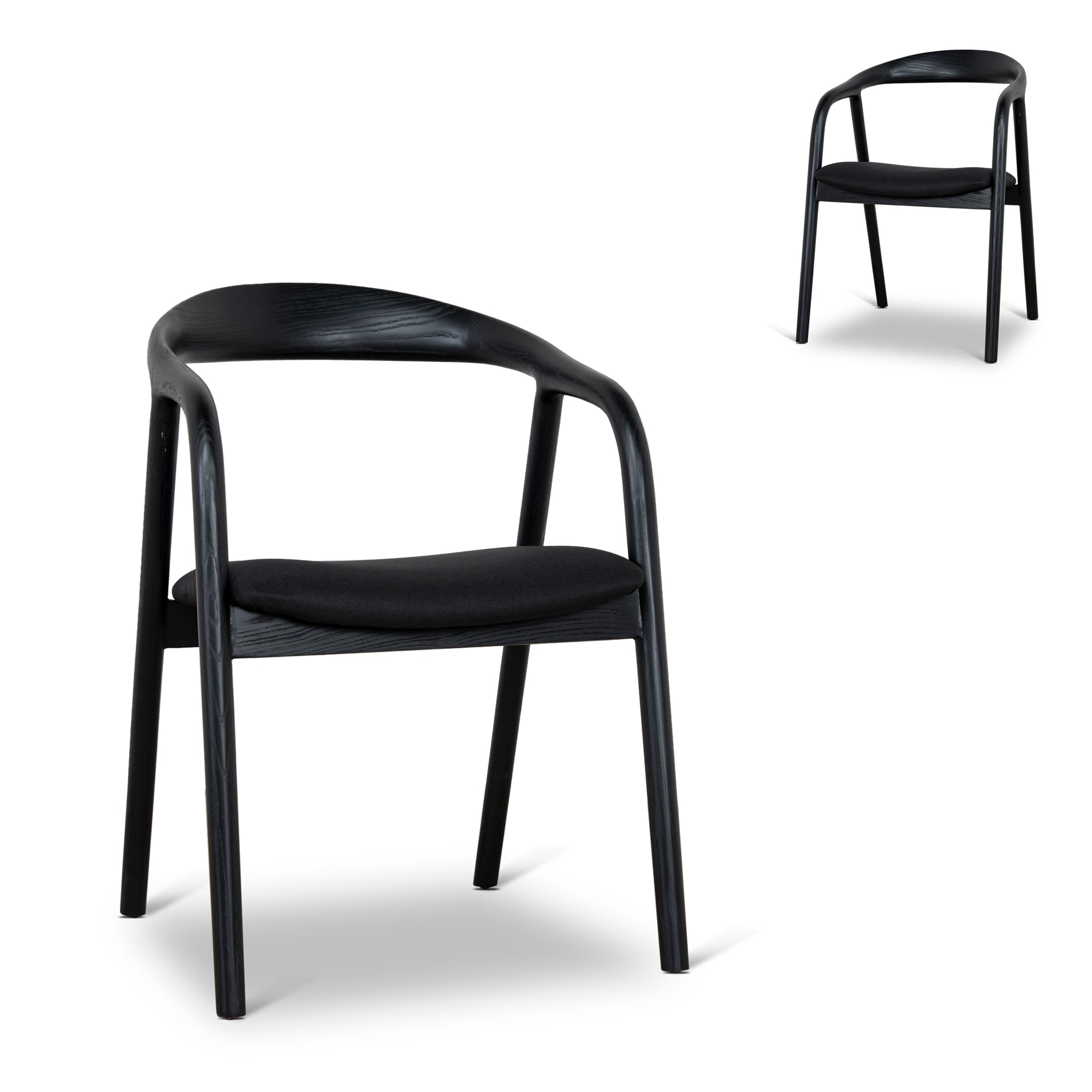 Dining Chair – Full Black (Set of 2) (55cm (W) x 56cm (D) x 78cm (H))