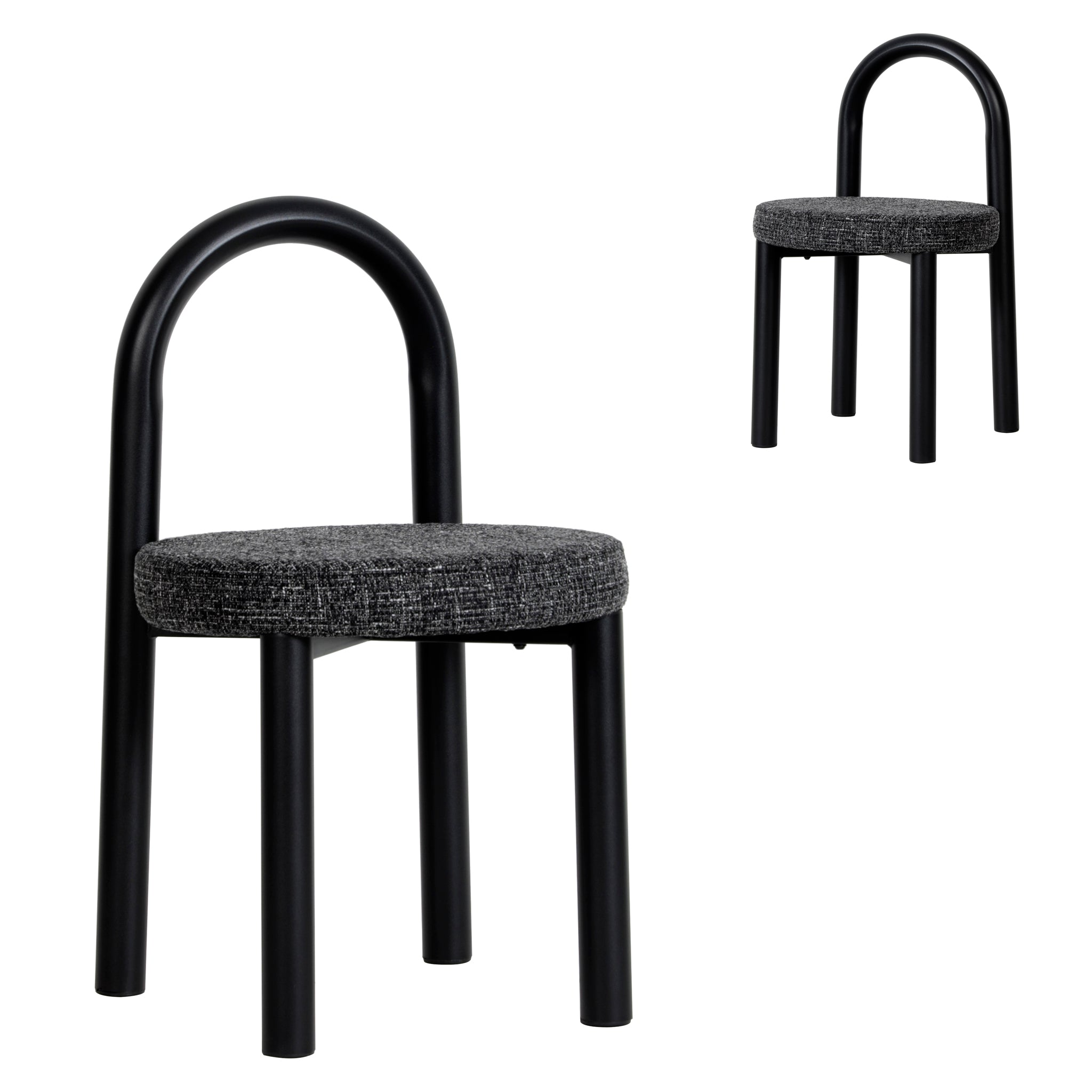 Black Dining Chair – Field Charcoal (Set of 2) (47.5cm (W) x 48cm (D) x 78.5cm (H))