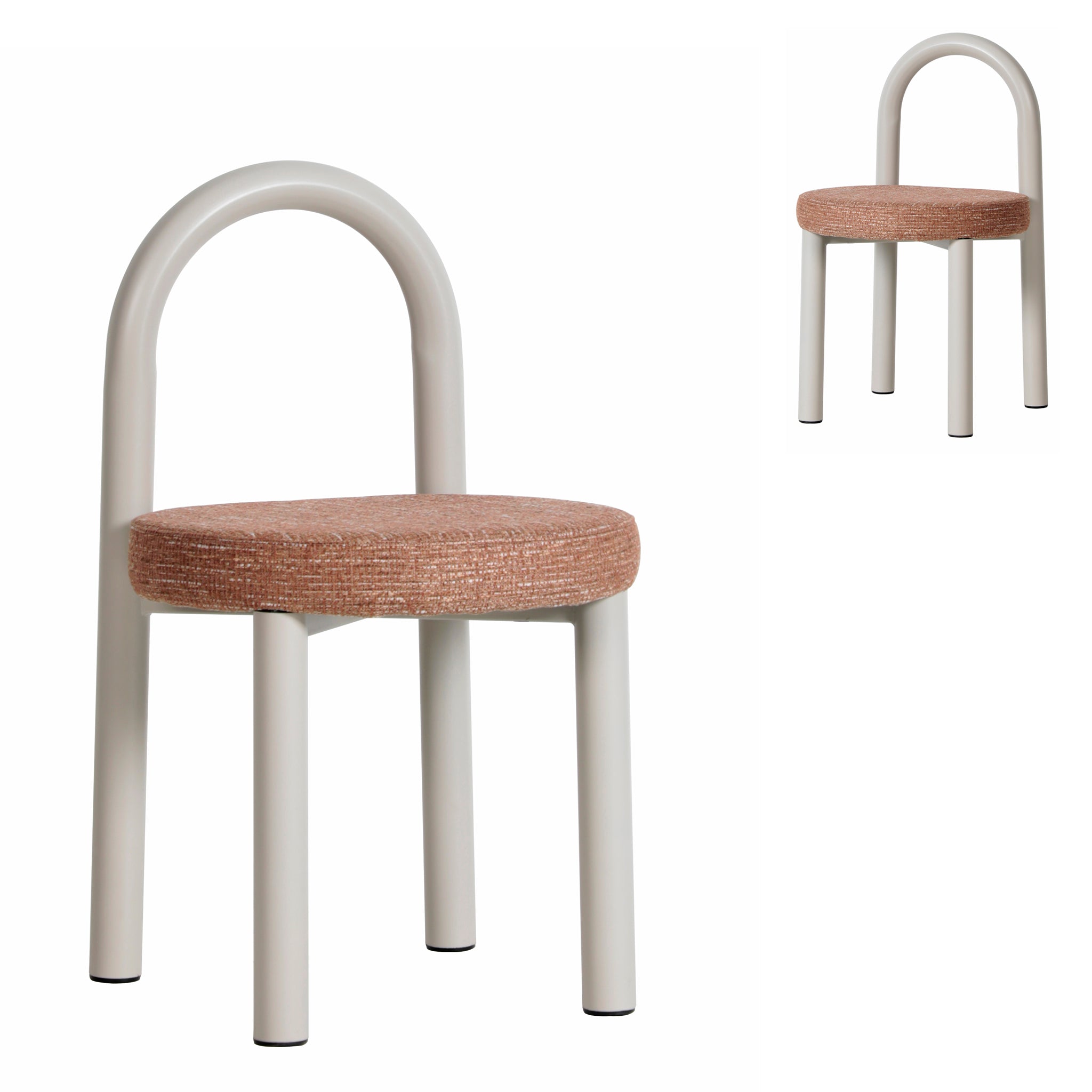 Light Grey Dining Chair – Russet Brown (Set of 2)