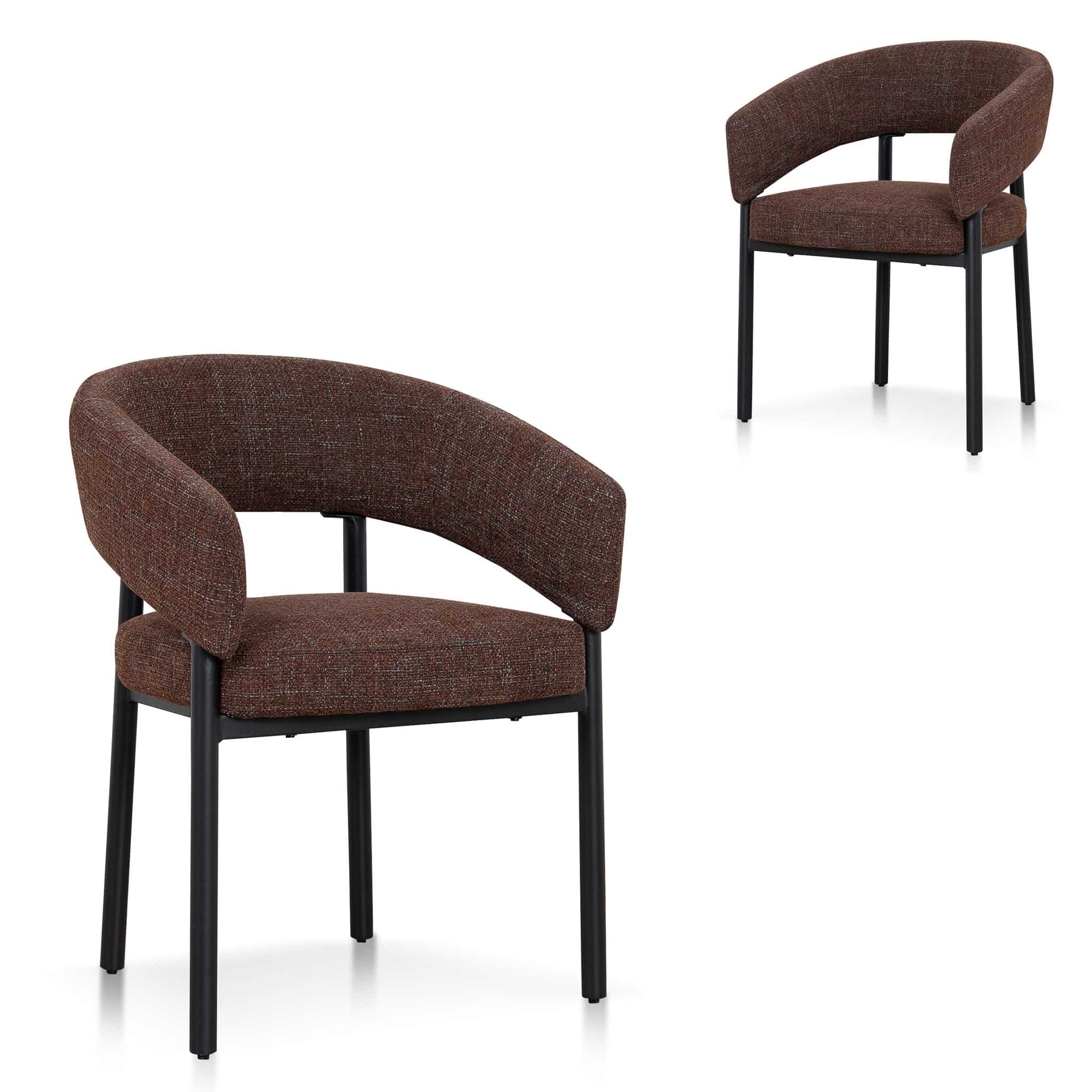 Black Dining Chair – Moss Brown (Set of 2) (59.5cm (W) x 57cm (D) x 78.5cm (H))