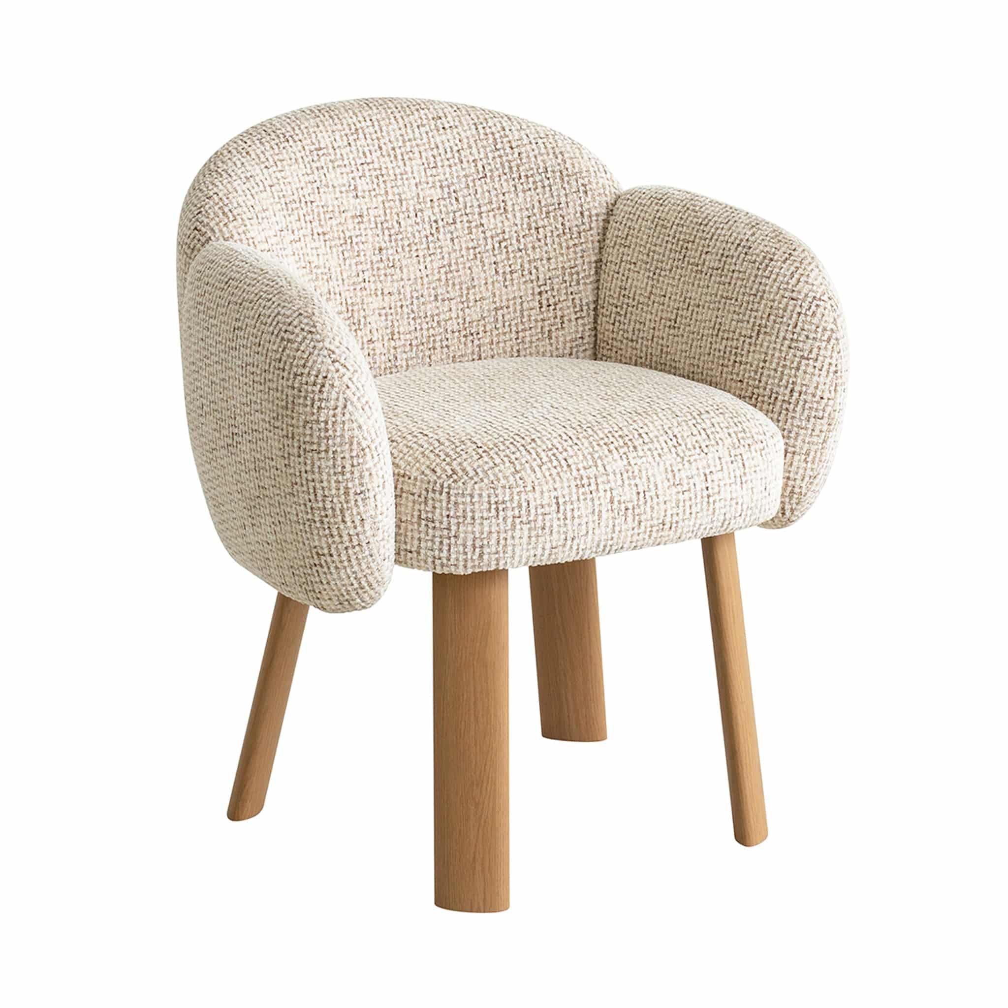 Natural Dining Chair – Honeycomb White