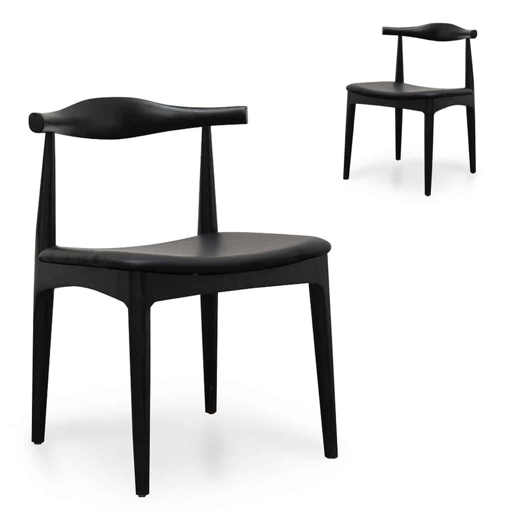 Elbow Dining Chair – Black (Set of 2)