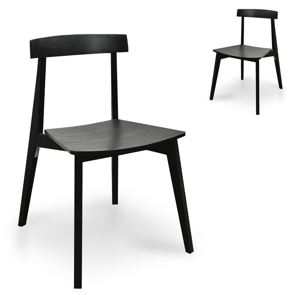 Dining Chair – Black (Set of 2) (44cm (W) x 42cm (D) x 78cm (H))