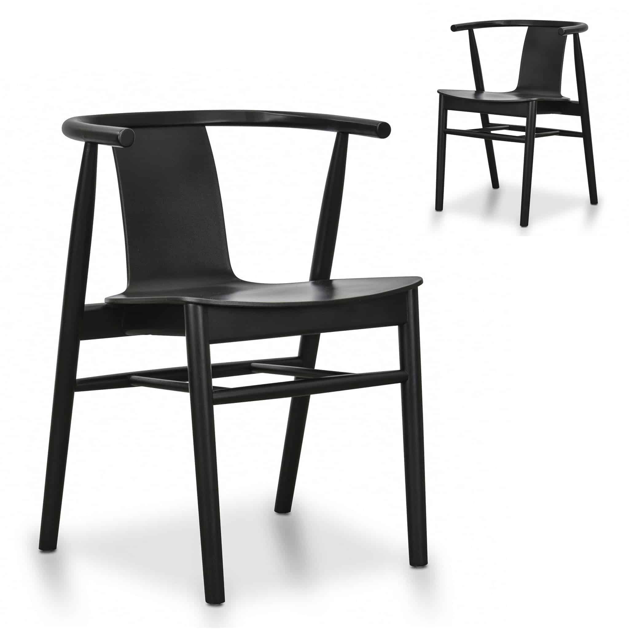 Dining Chair – Black Shell – Black Seat (Set of 2)