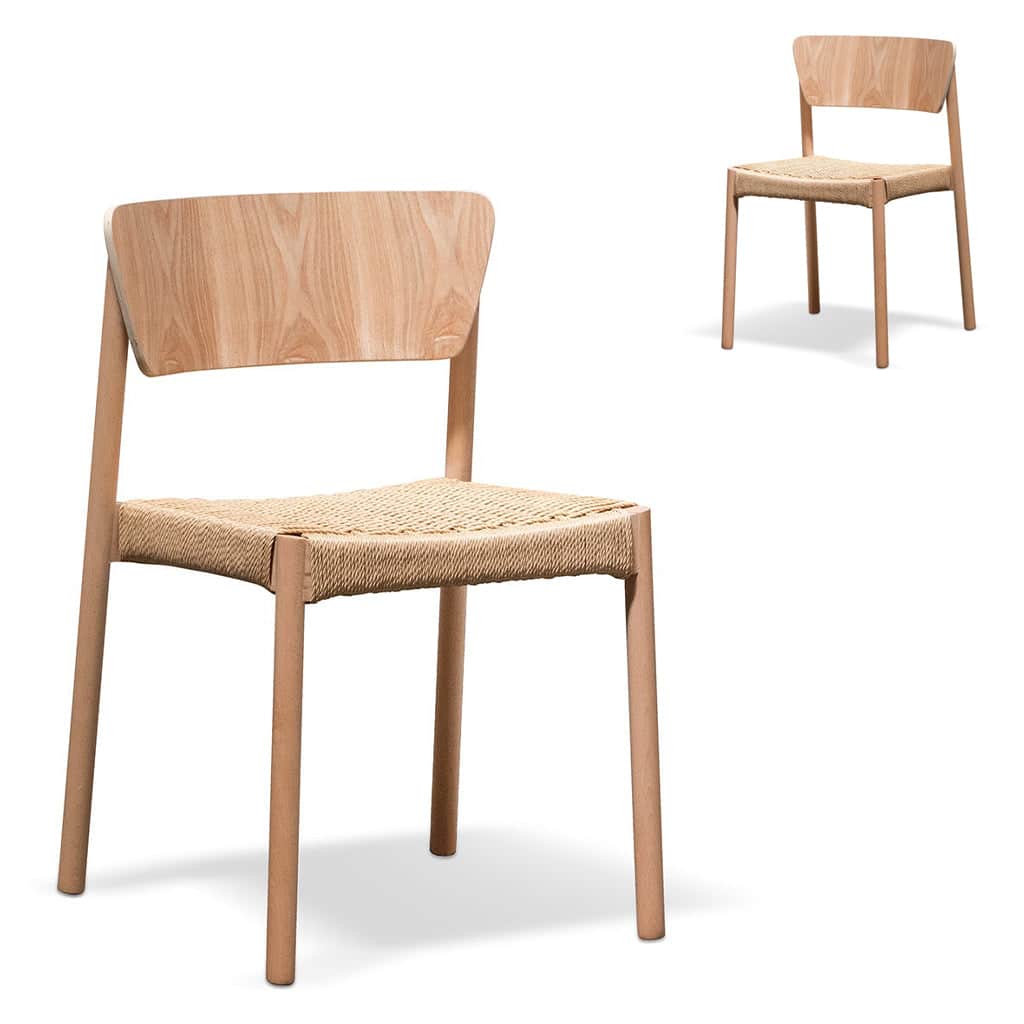 Rope Seat Dining Chair – Natural (Set of 2)