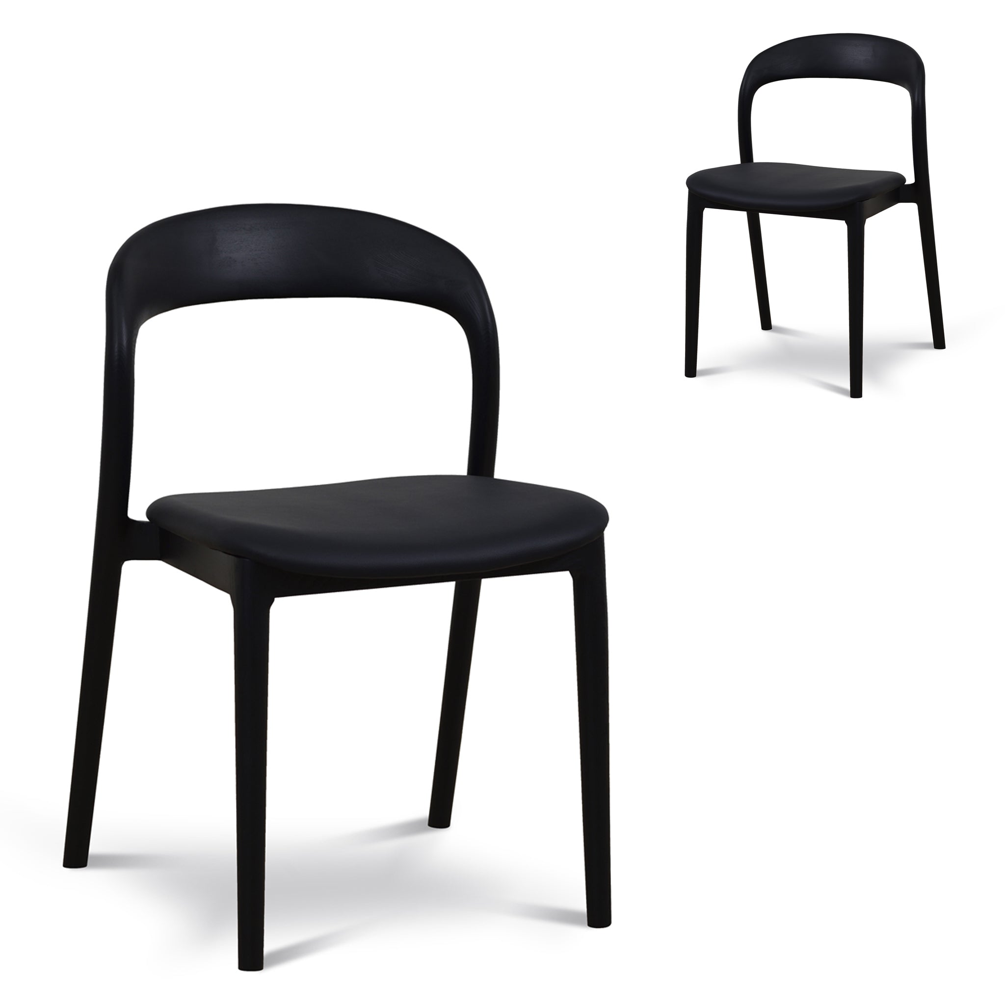 Dining Chair – Full Black (Set of 2) (51cm (W) x 55.2cm (D) x 78.4cm (H))