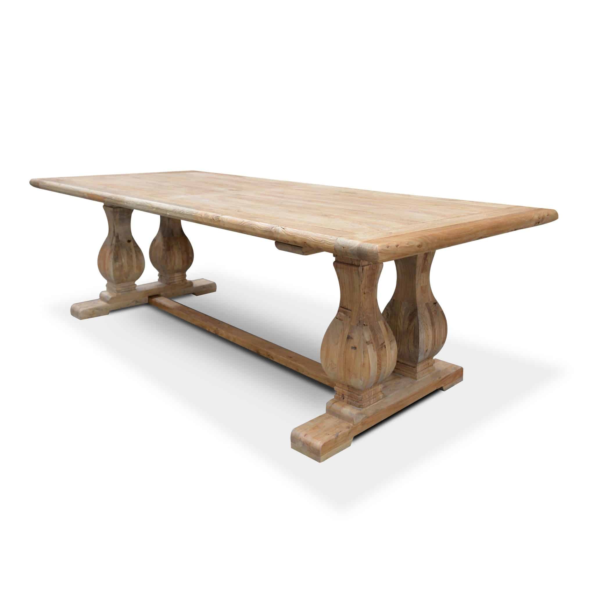 Elm Wood Dining Table 3m – Rustic Natural