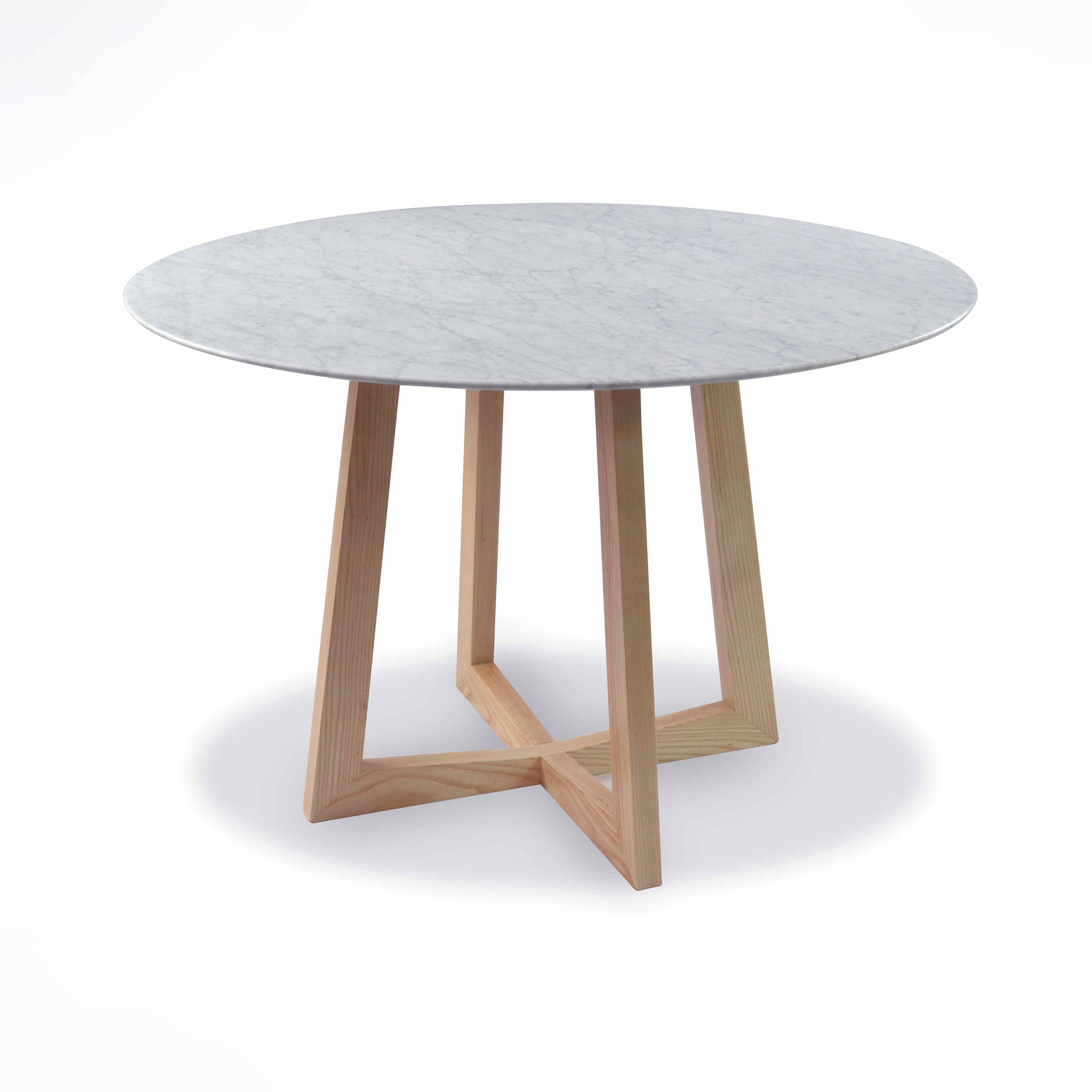 1.15m Marble Round Dining Table – Natural
