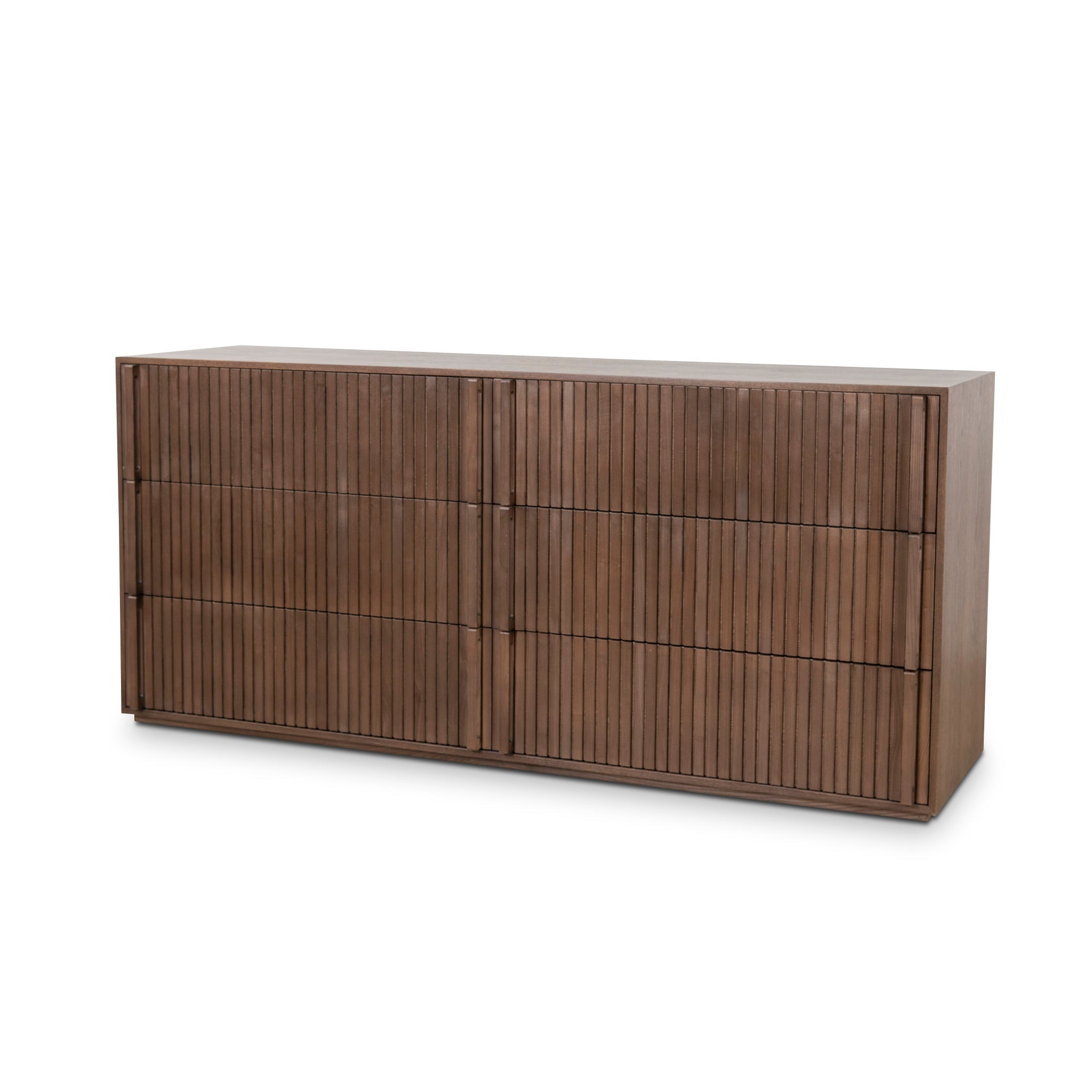 6 Drawer Wooden Chest – Walnut (178cm (W) x 50cm (D) x 80cm (H))