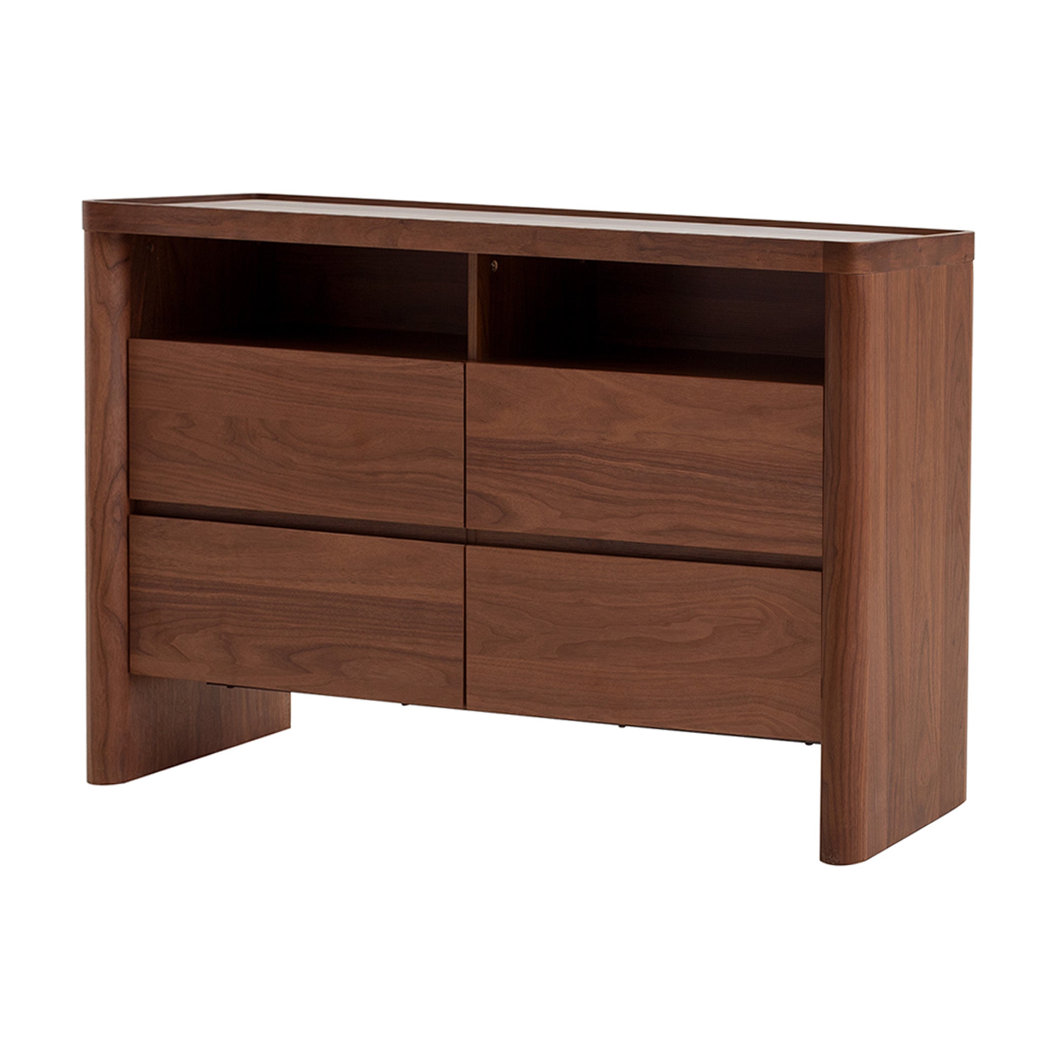 Glass Top Chest of Drawer – Walnut
