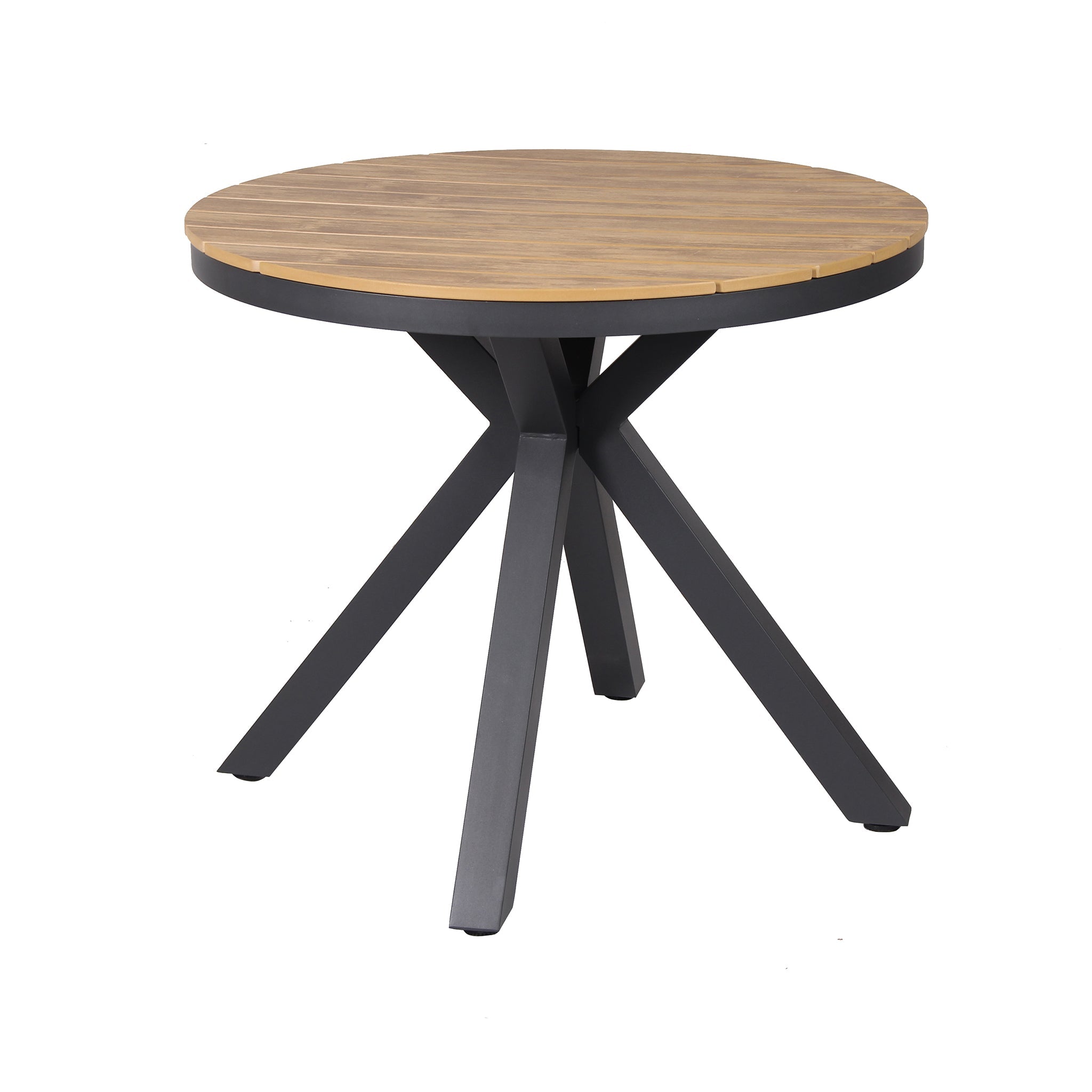 90cm Round Charcoal Outdoor Dining Table – Natural
