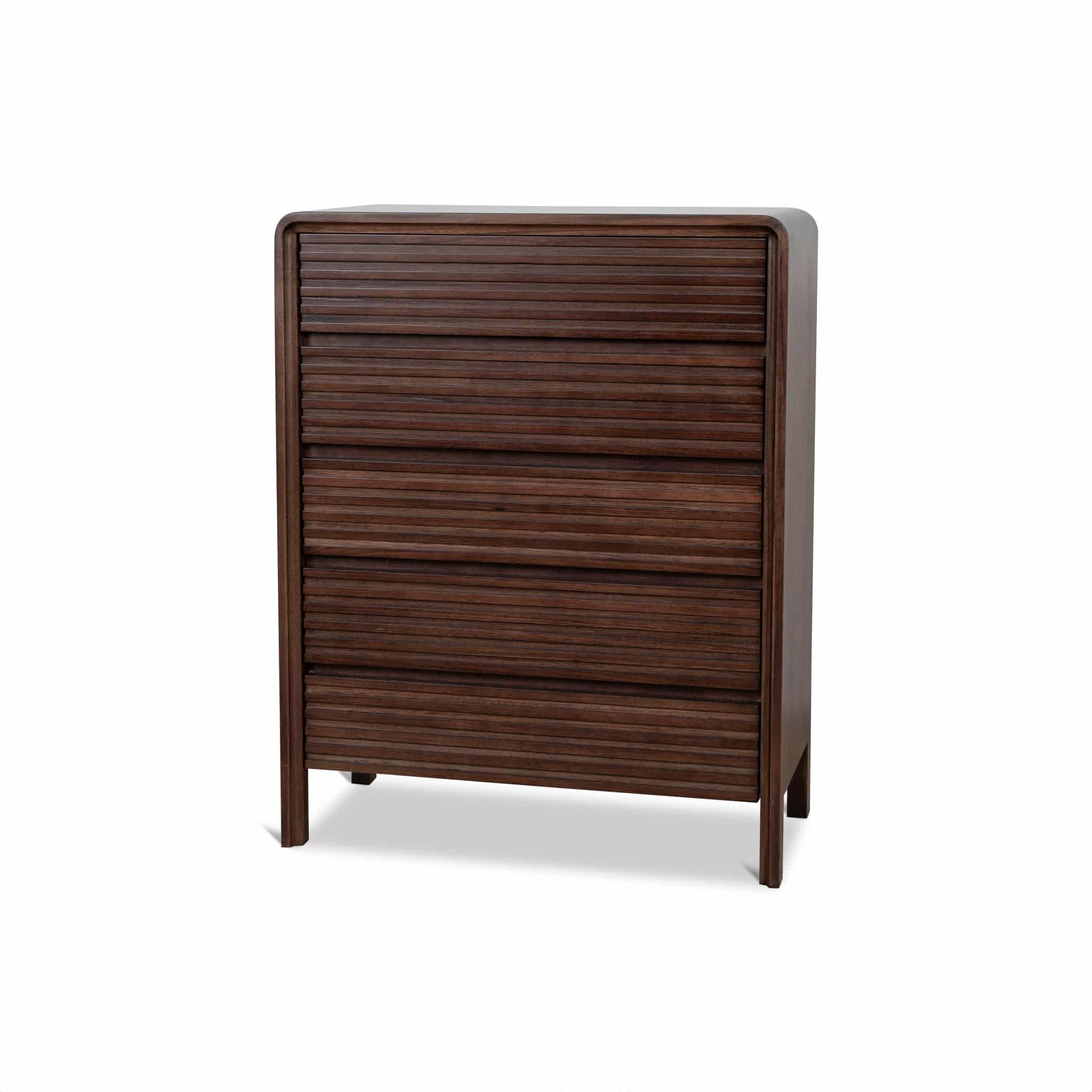 Tallboy Drawer Chest – Walnut (85cm (W) x 42cm (D) x 108cm (H))
