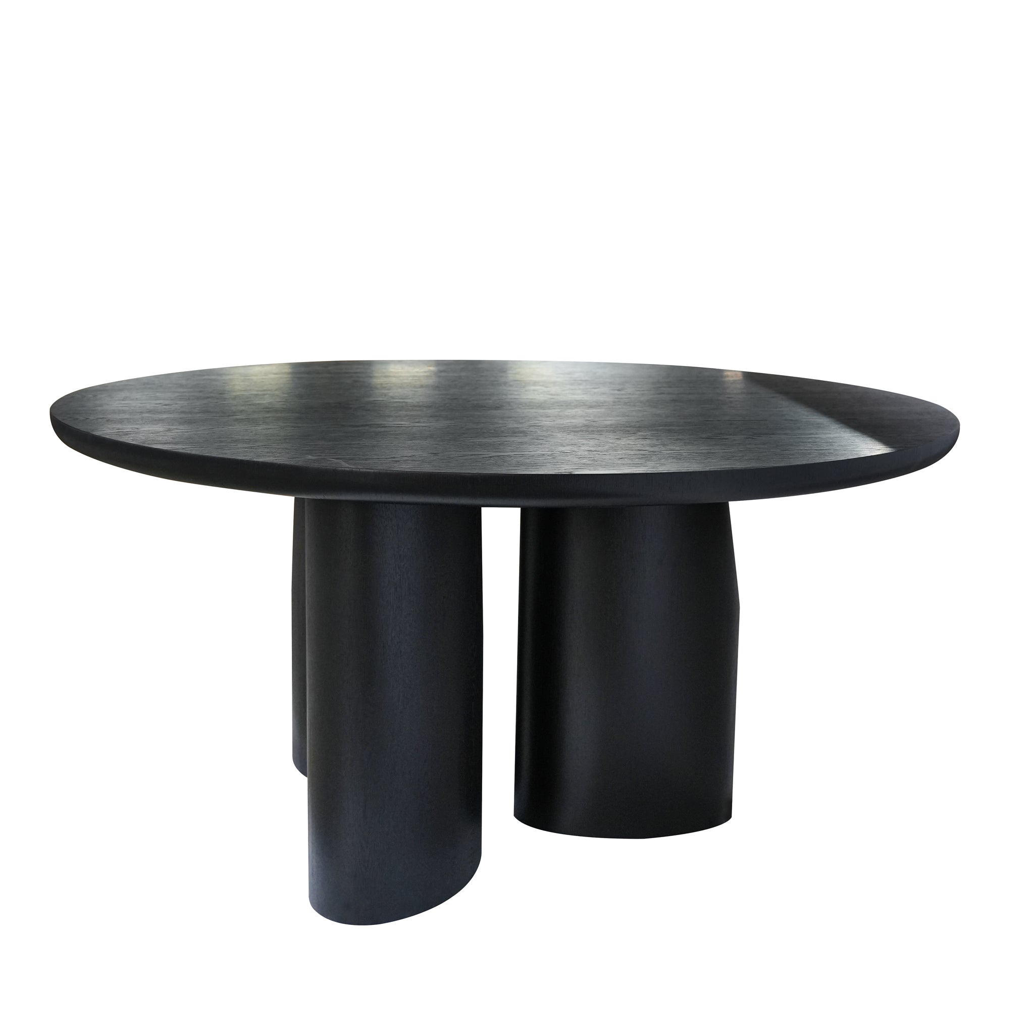1.5m Round Dining Table – Full Black Oak