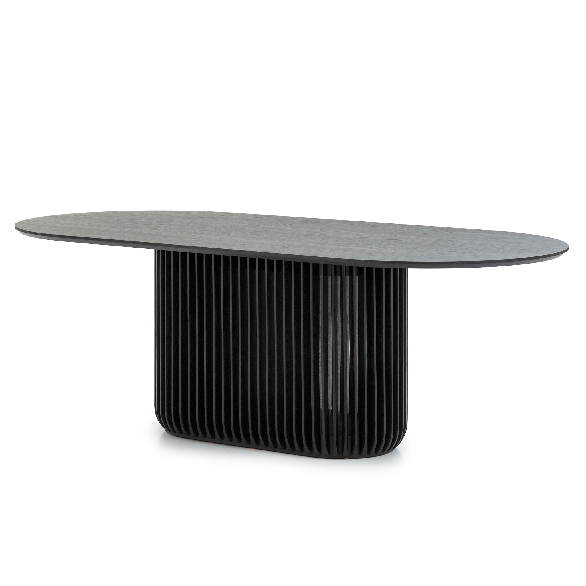 2.2m Oval Dining Table – Black Stain