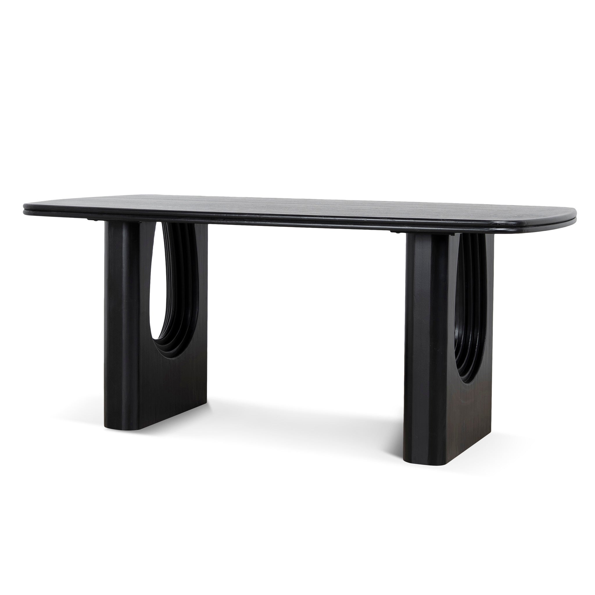 1.8m Elm Dining Table – Full Black (180cm (W) x 90cm (D) x 75cm (H))