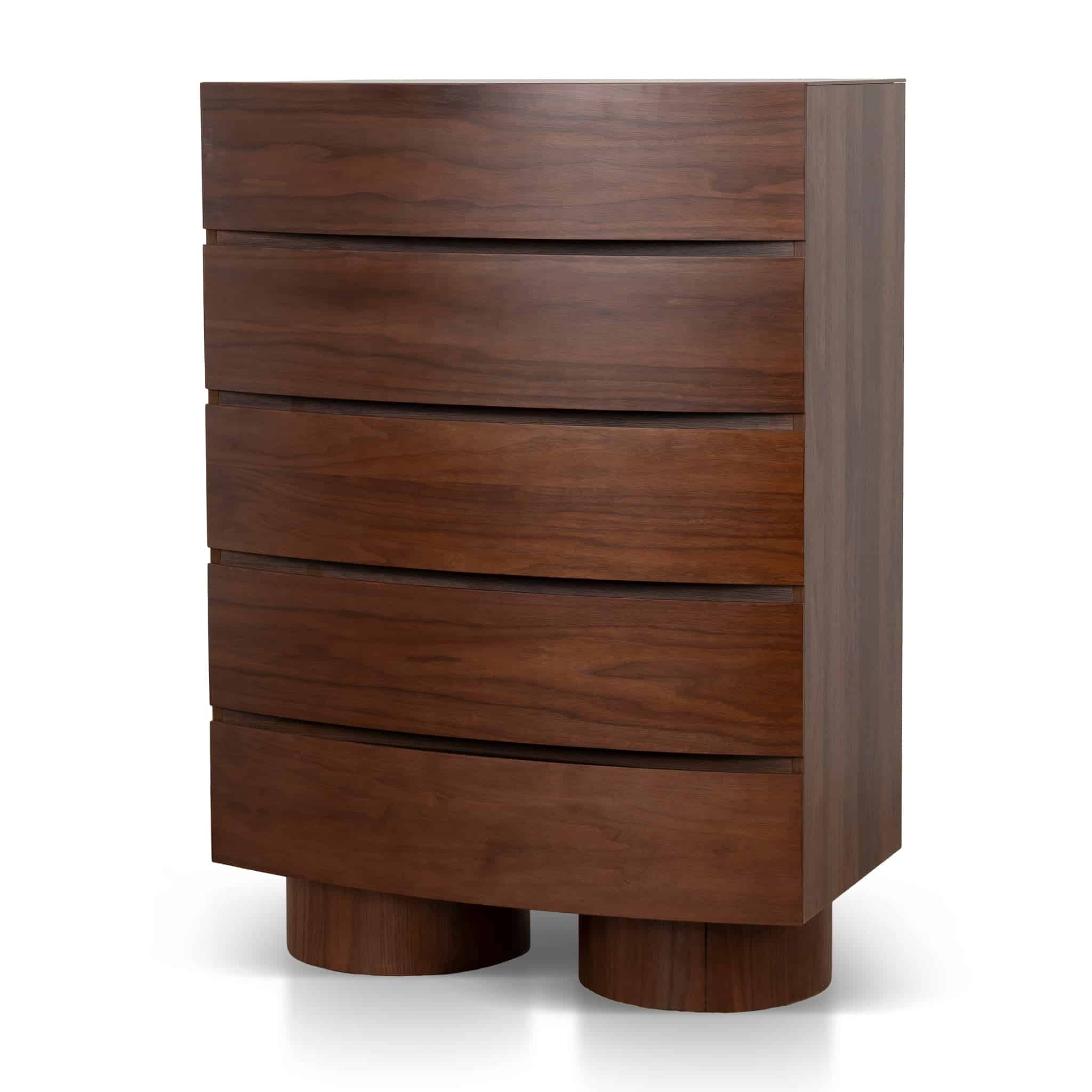 Tallboy Drawer Chest – Walnut (80cm (W) x 46.1cm (D) x 113.2cm (H))