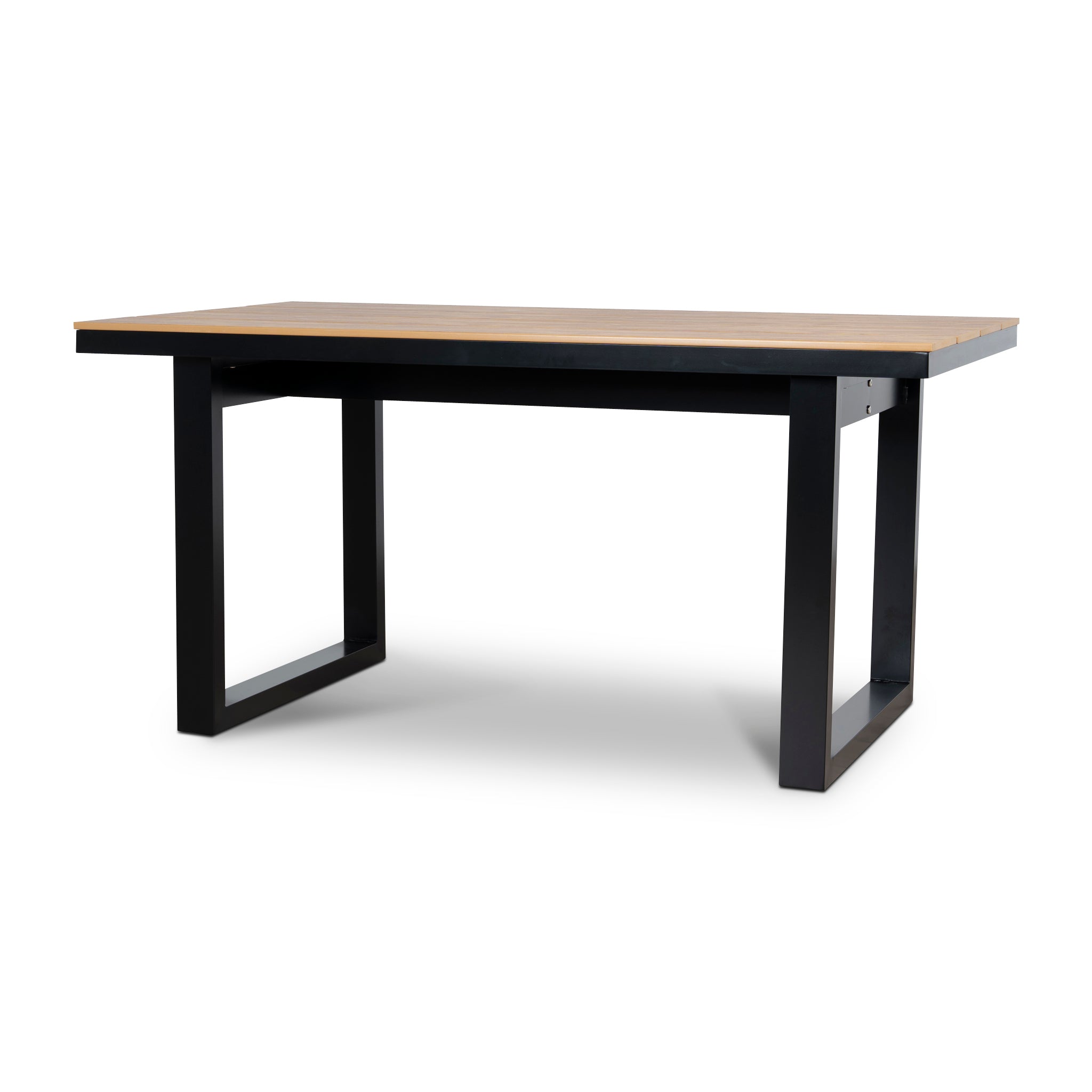 1.6m Black Outdoor Dining Table – Natural