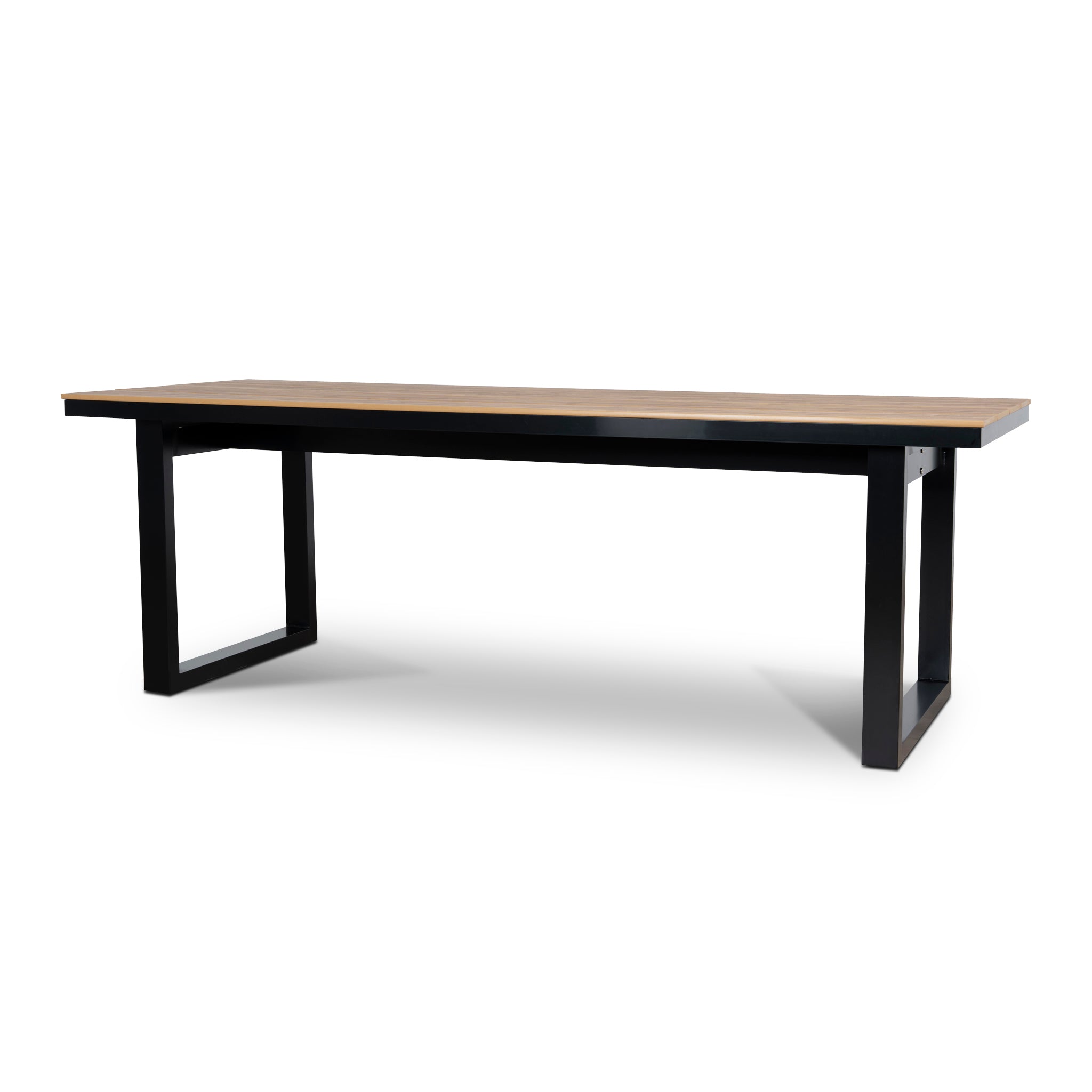 2.3m Black Outdoor Dining Table – Natural