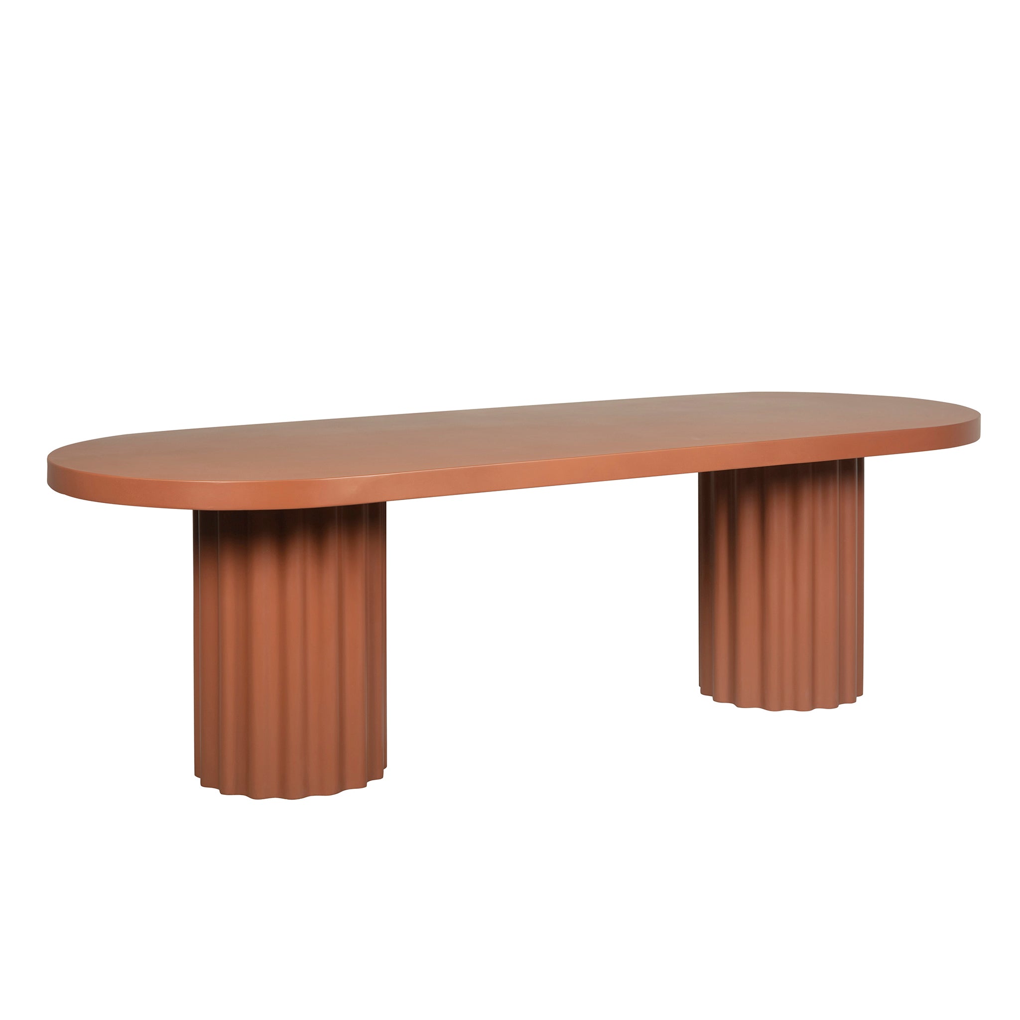 2.4m Concrete Dining Table – Terracotta