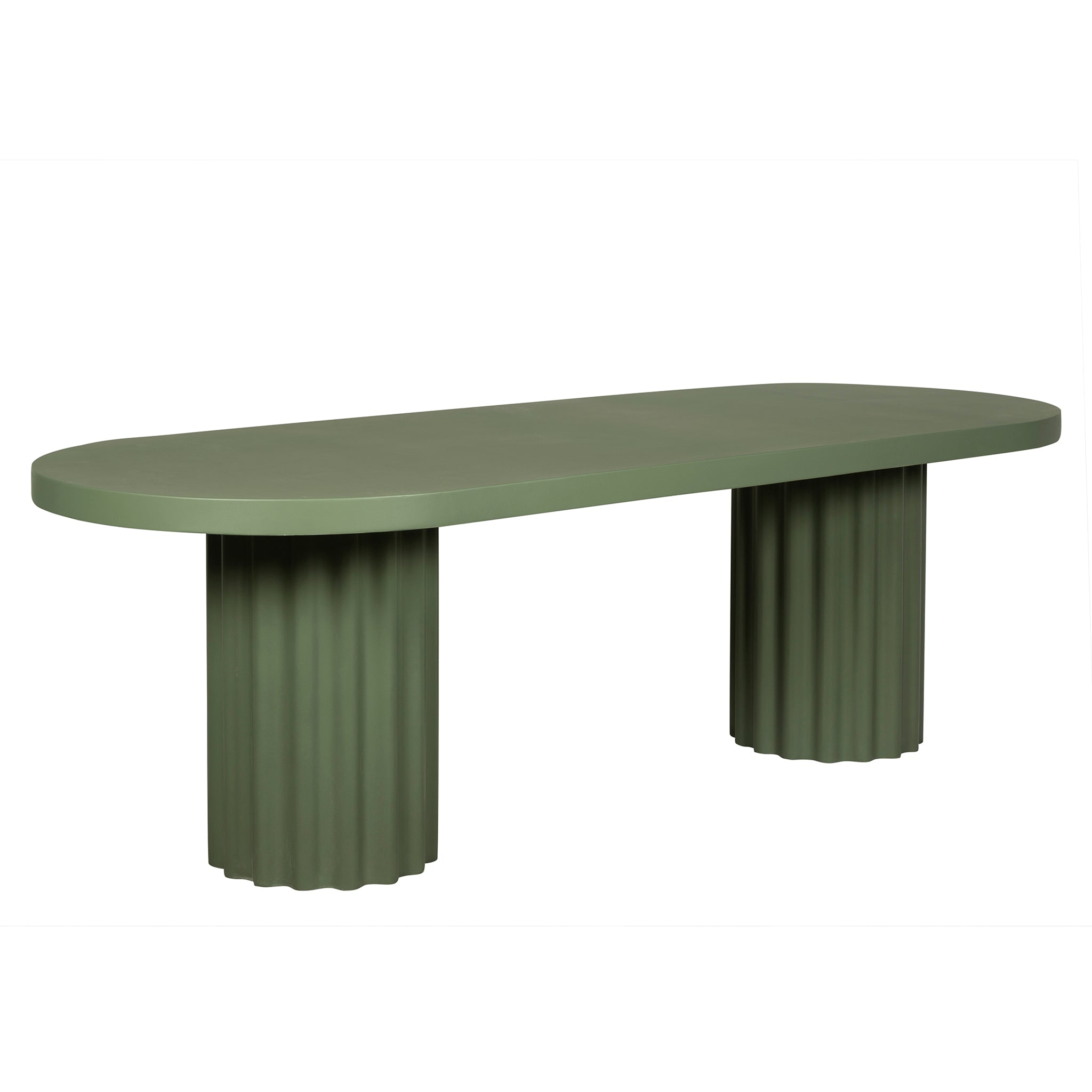 2.4m Concrete Dining Table – Green