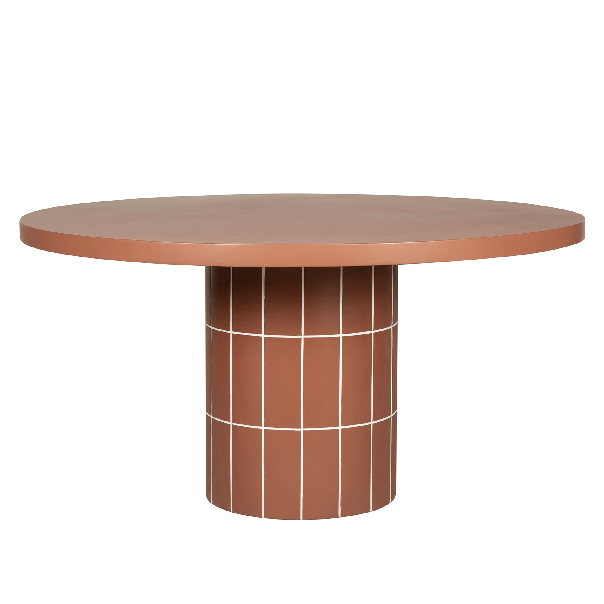 1.4m Concrete Round Dining Table – Terracotta