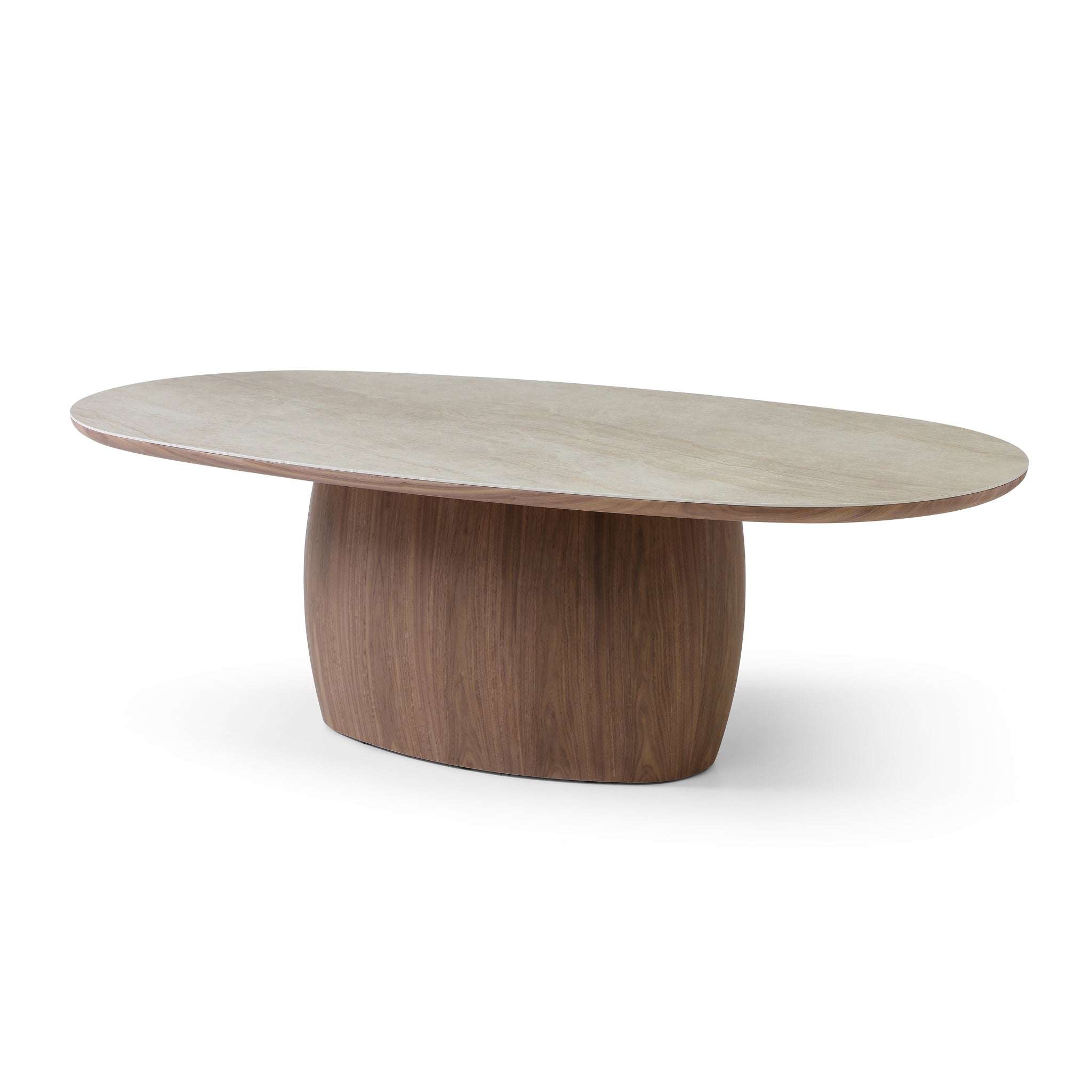 2.3m Oval Dining Table – Walnut