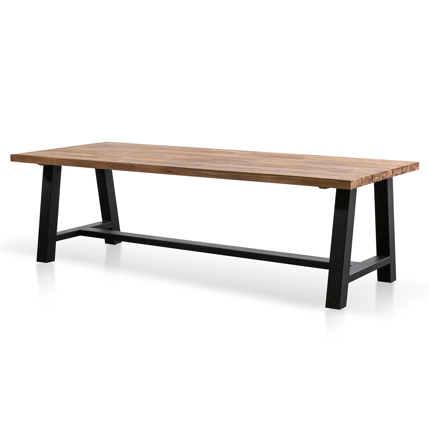 Outdoor Dining Table – Natural Top and Black Base