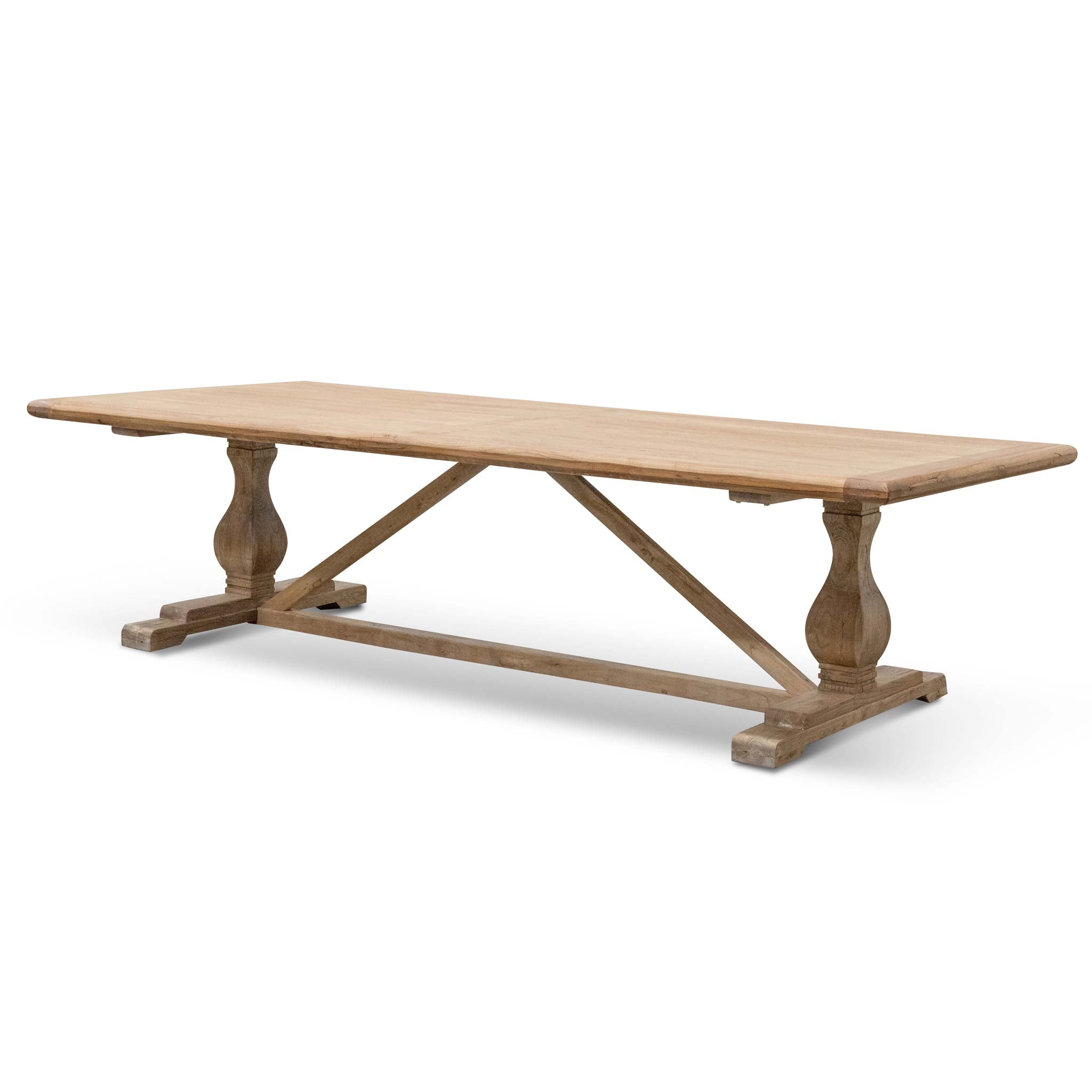 3m Reclaimed Elm Dining Table – Rustic Natural