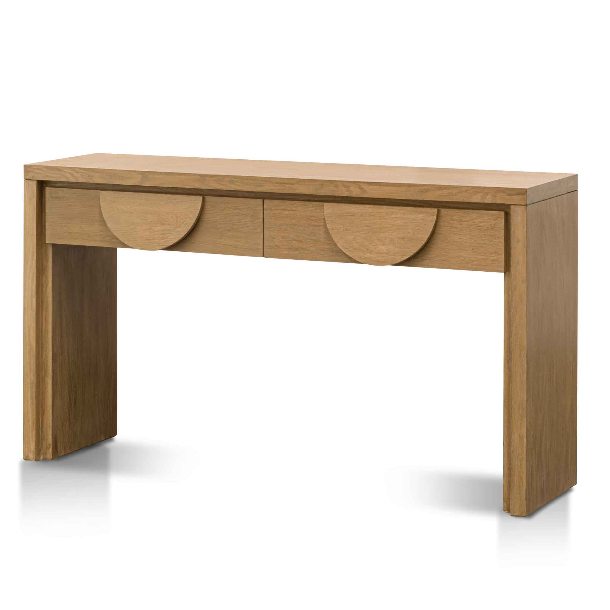 140cm Console Table with Drawers – Dusty Oak