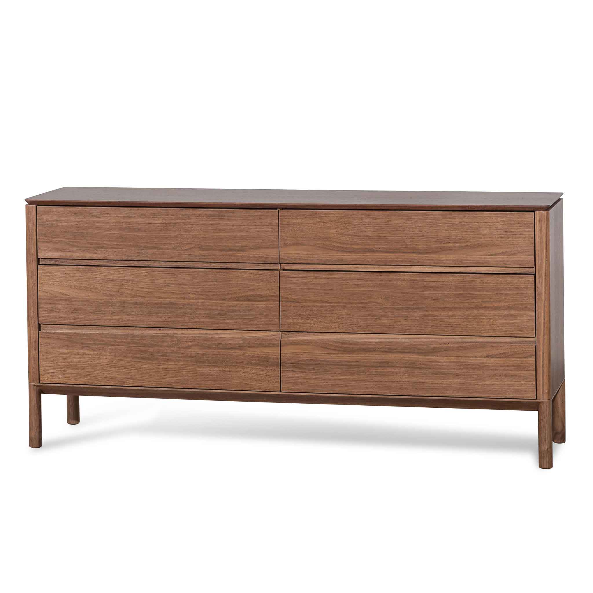 6 Drawers Wooden Chest – Walnut