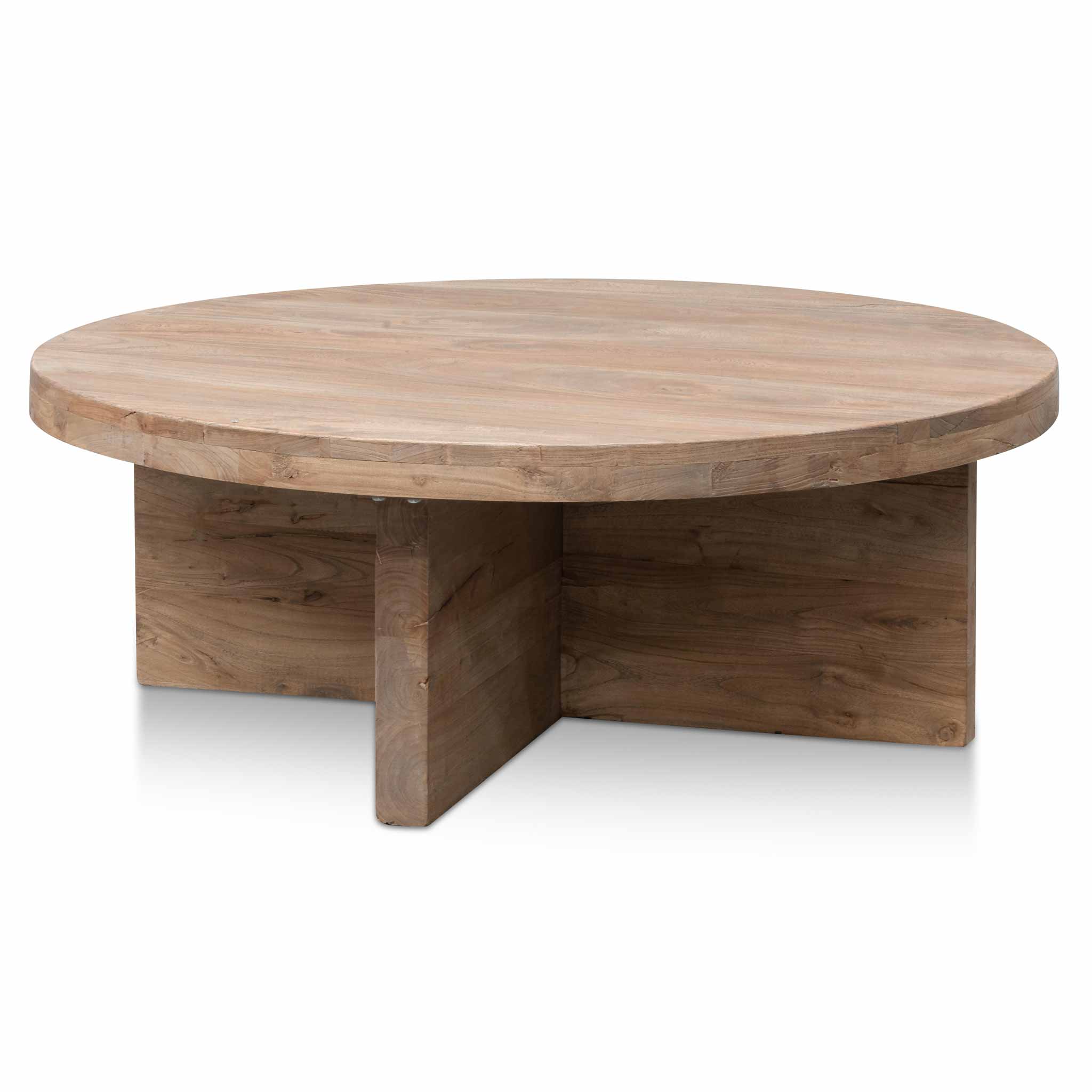 100cm Round Coffee Table – Natural-Thick Base