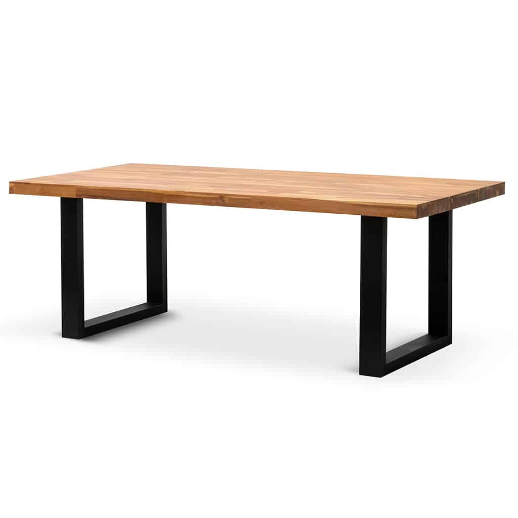 2.1m Dining Table – Natural with Black Leg