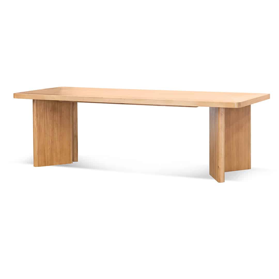 2.4m Elm Dining Table – Natural (240cm (W) x 100cm (D) x 75cm (H))