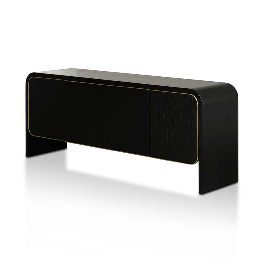 2m Buffet Unit – Textured Espresso Black (200cm (W) x 50cm (D) x 78cm (H))