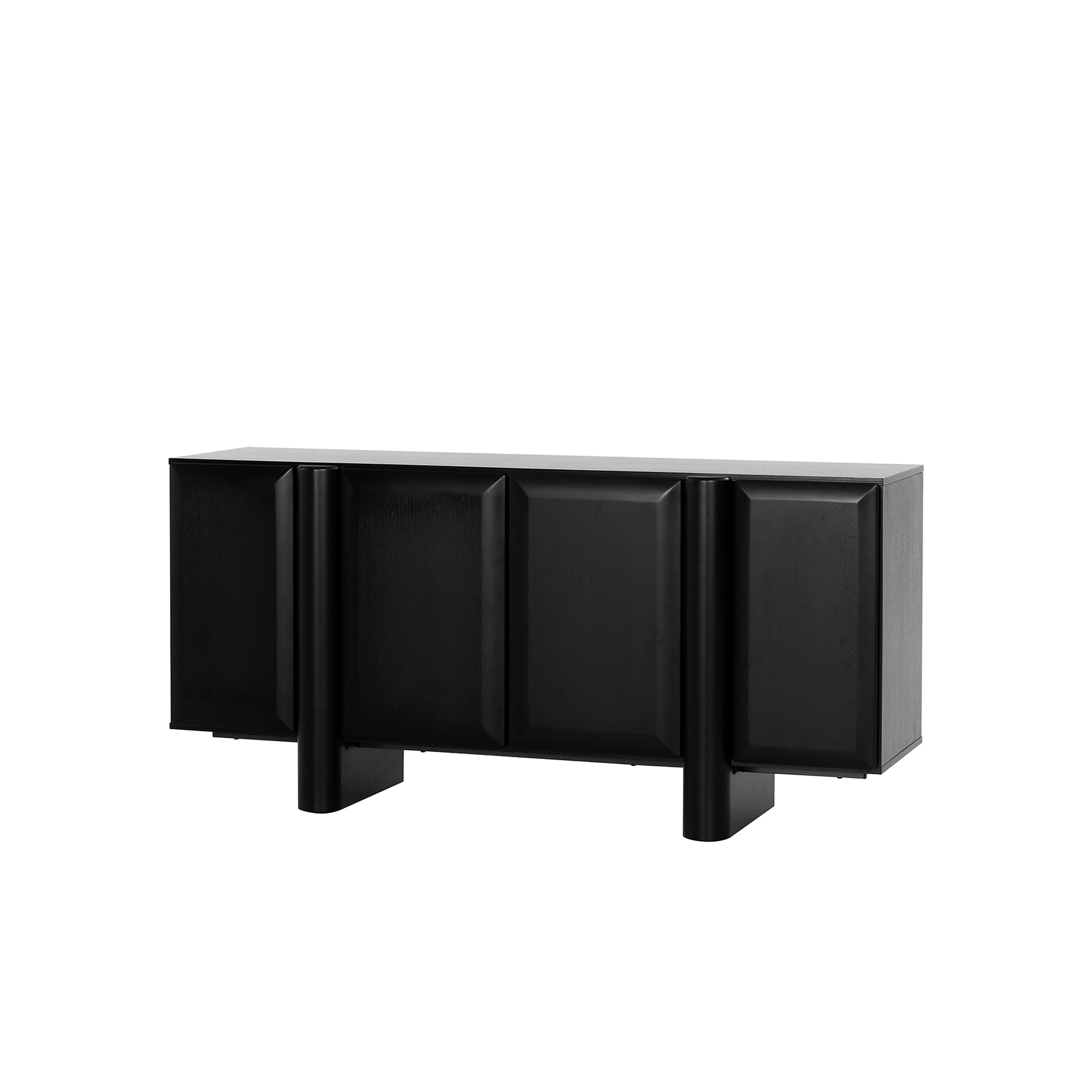 1.6m Sideboard Unit – Full Black (160cm (W) x 45cm (D) x 75.5cm (H))
