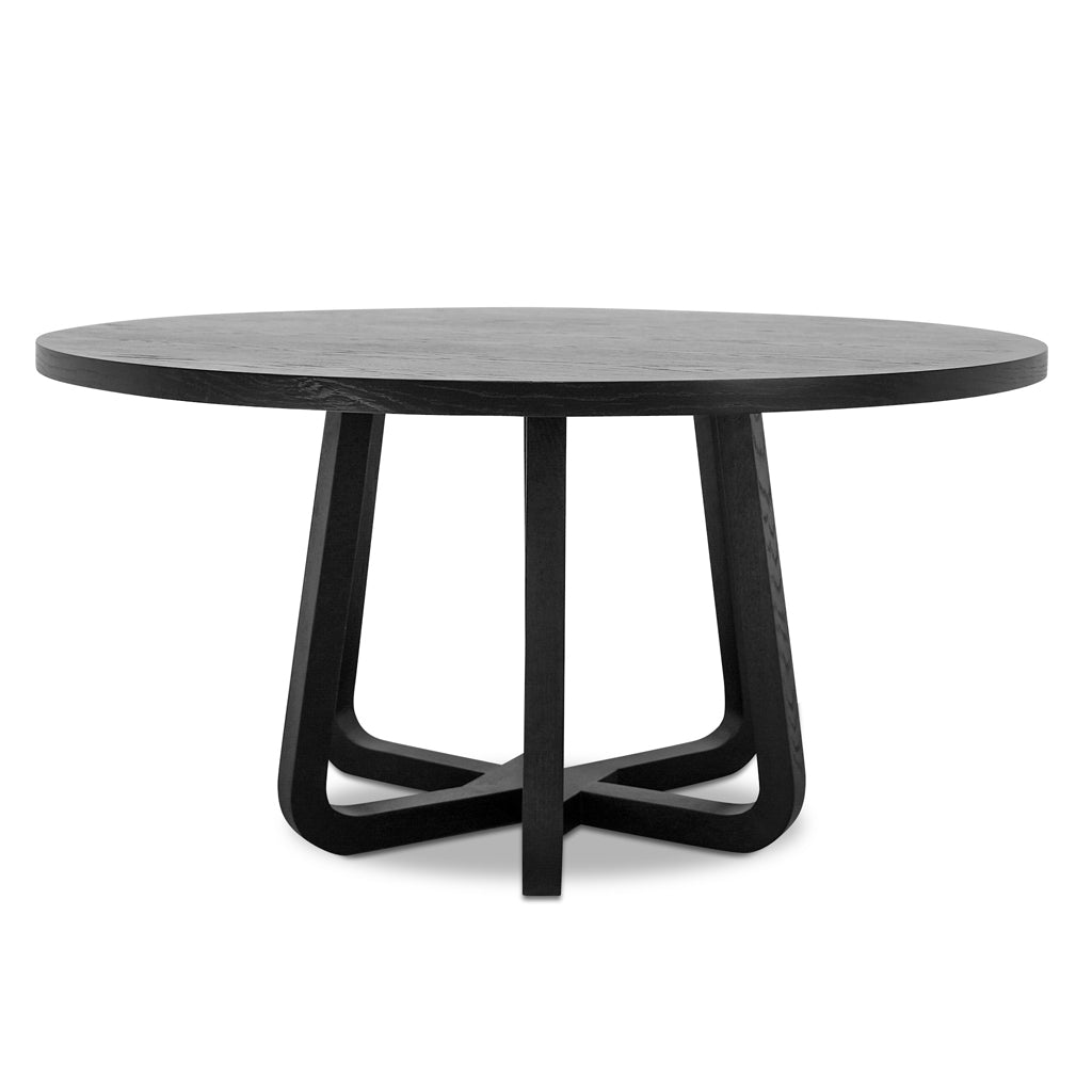 1.5m Round Dining Table – Full Black (150cm (D) x 75cm (H))