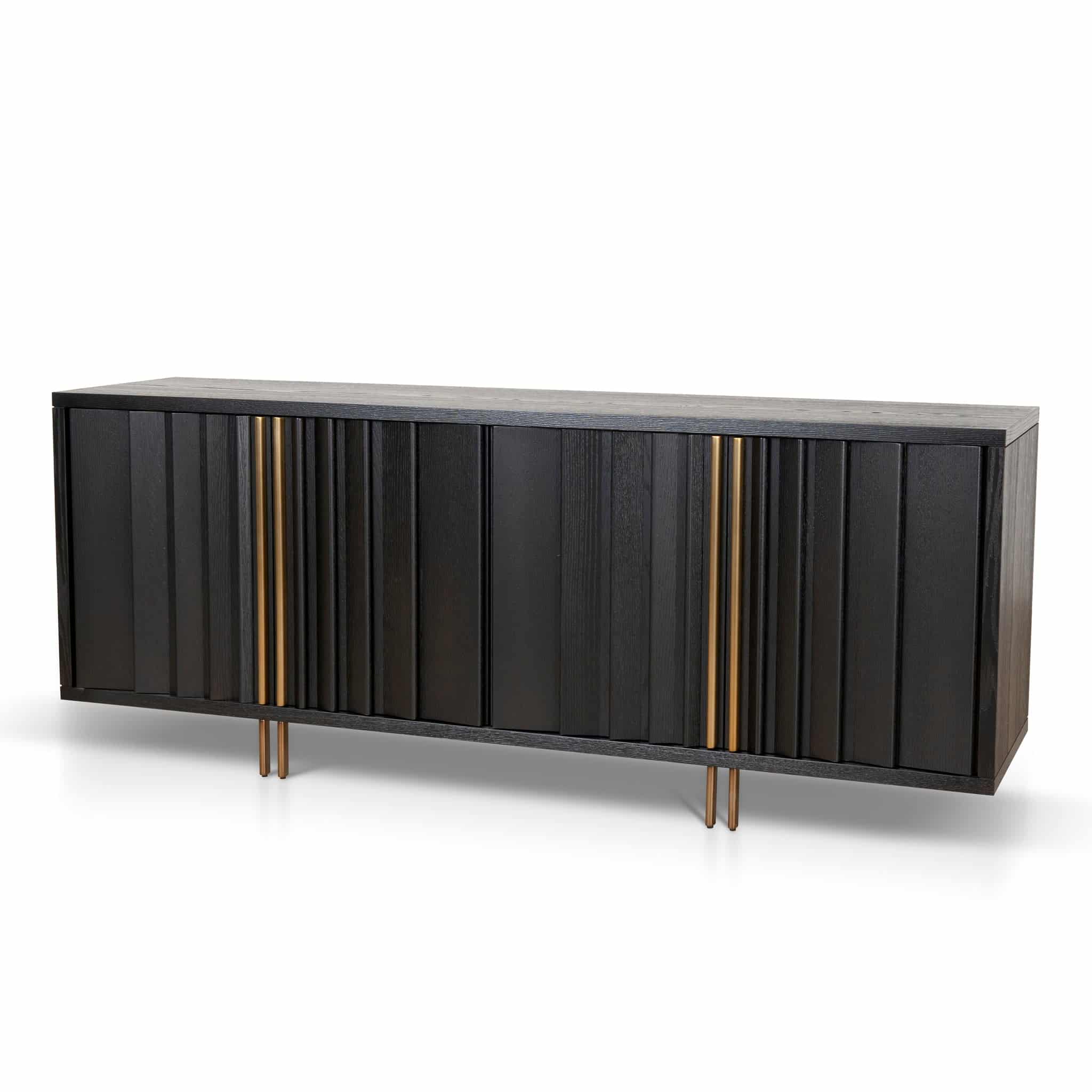 2m Buffet Unit – Textured Espresso Black (200cm (W) x 50cm (D) x 79cm (H))