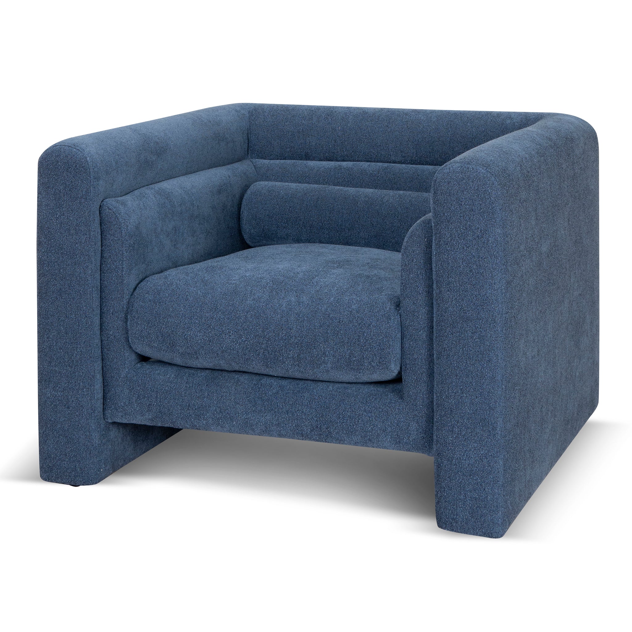 Fabric Armchair – Navy Blue (98cm (W) x 95cm (D) x 69cm (H))