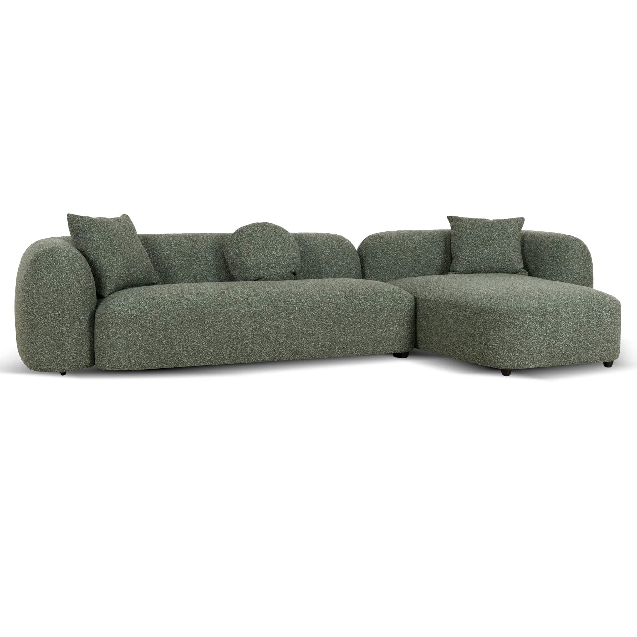 3 Seater Right Chaise Sofa – Amazon Green (332cm (W) x 166cm (D) x 65cm (H))